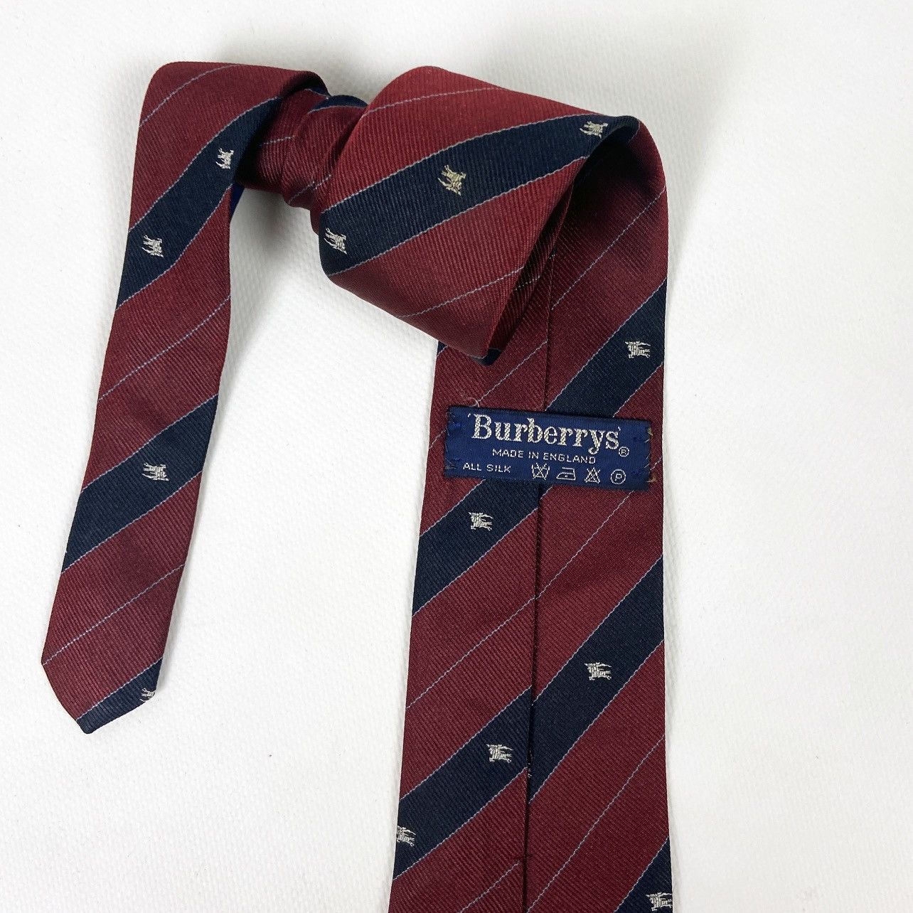 Burberry Vintage 90s Burberrys Monogram tie made in England Burgundy Size ONE SIZE - 3 Thumbnail