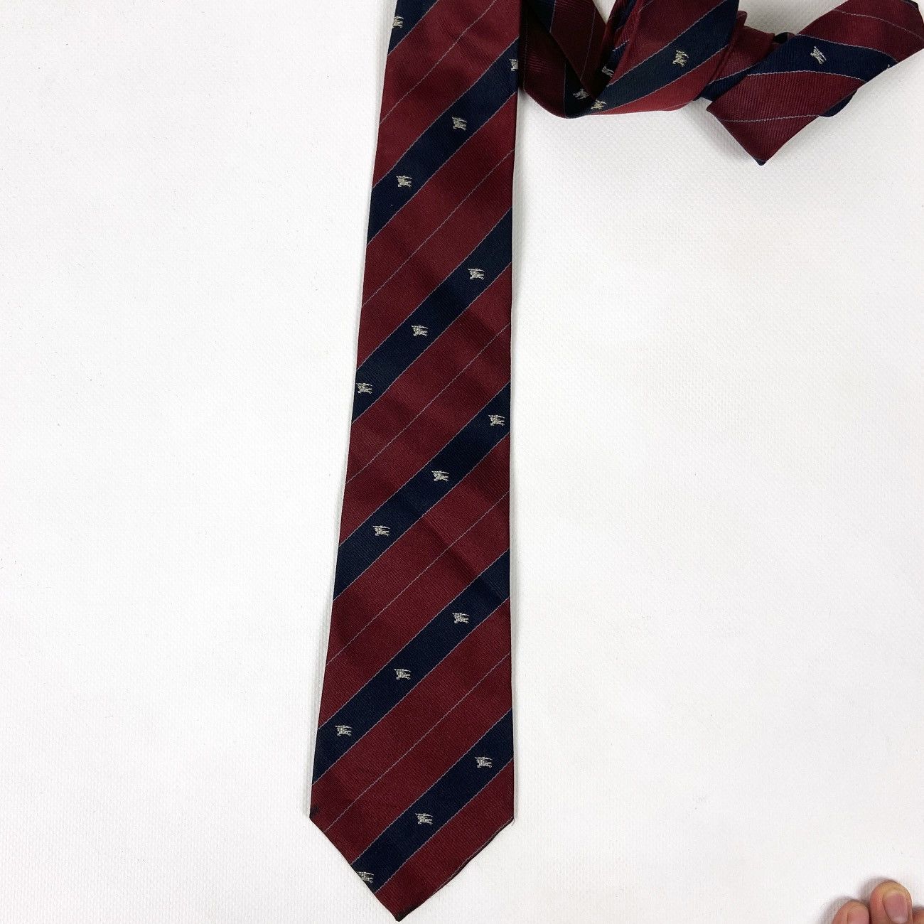 Burberry Vintage 90s Burberrys Monogram tie made in England Burgundy Size ONE SIZE - 5 Thumbnail