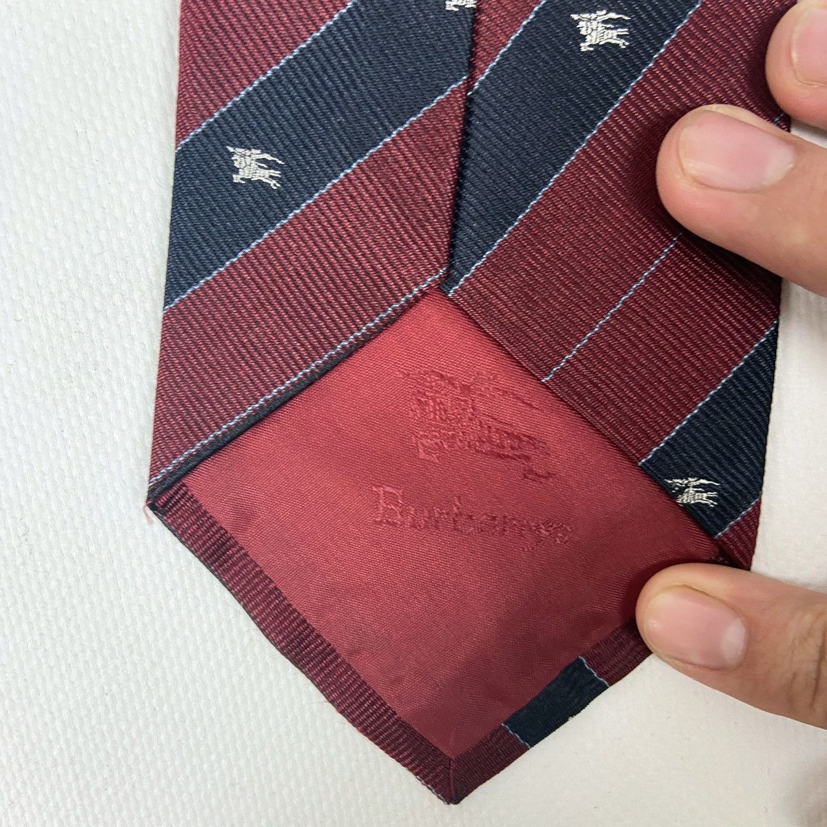 Burberry Vintage 90s Burberrys Monogram tie made in England Burgundy Size ONE SIZE - 4 Thumbnail