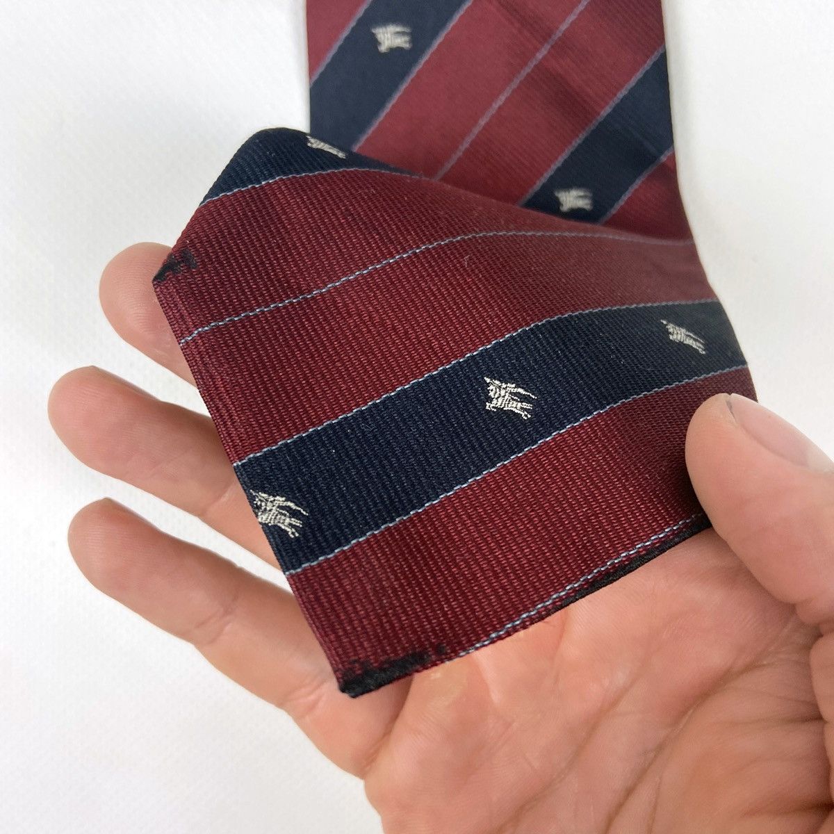 Burberry Vintage 90s Burberrys Monogram tie made in England Burgundy Size ONE SIZE - 7 Thumbnail