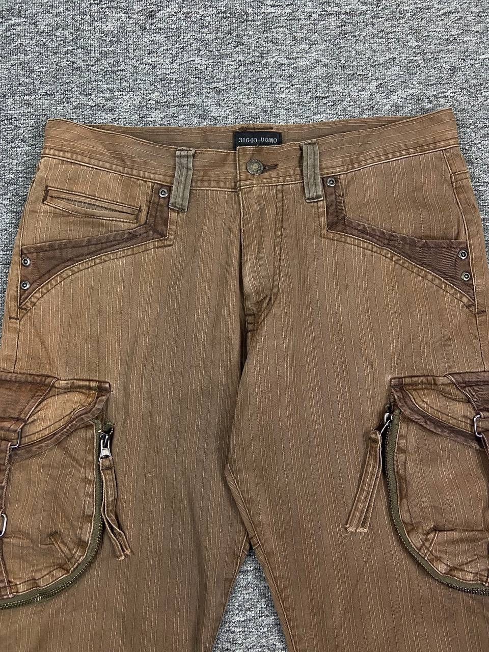 If Six Was Nine Vintage 31040 Tactical Bondage Cargo Pants Baggy Faded Brown Size US 31 - 8 Thumbnail