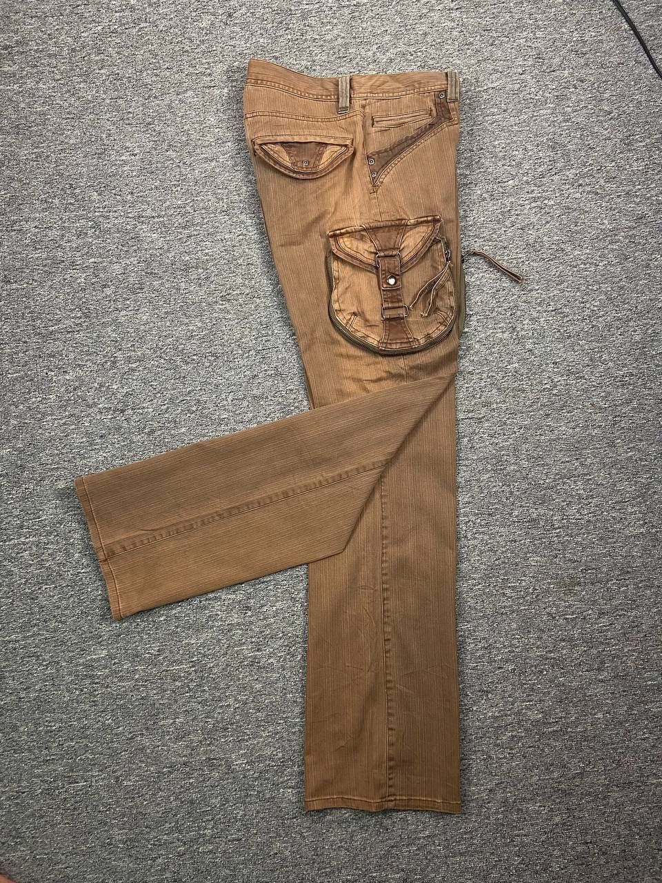 If Six Was Nine Vintage 31040 Tactical Bondage Cargo Pants Baggy Faded Brown Size US 31 - 1 Thumbnail