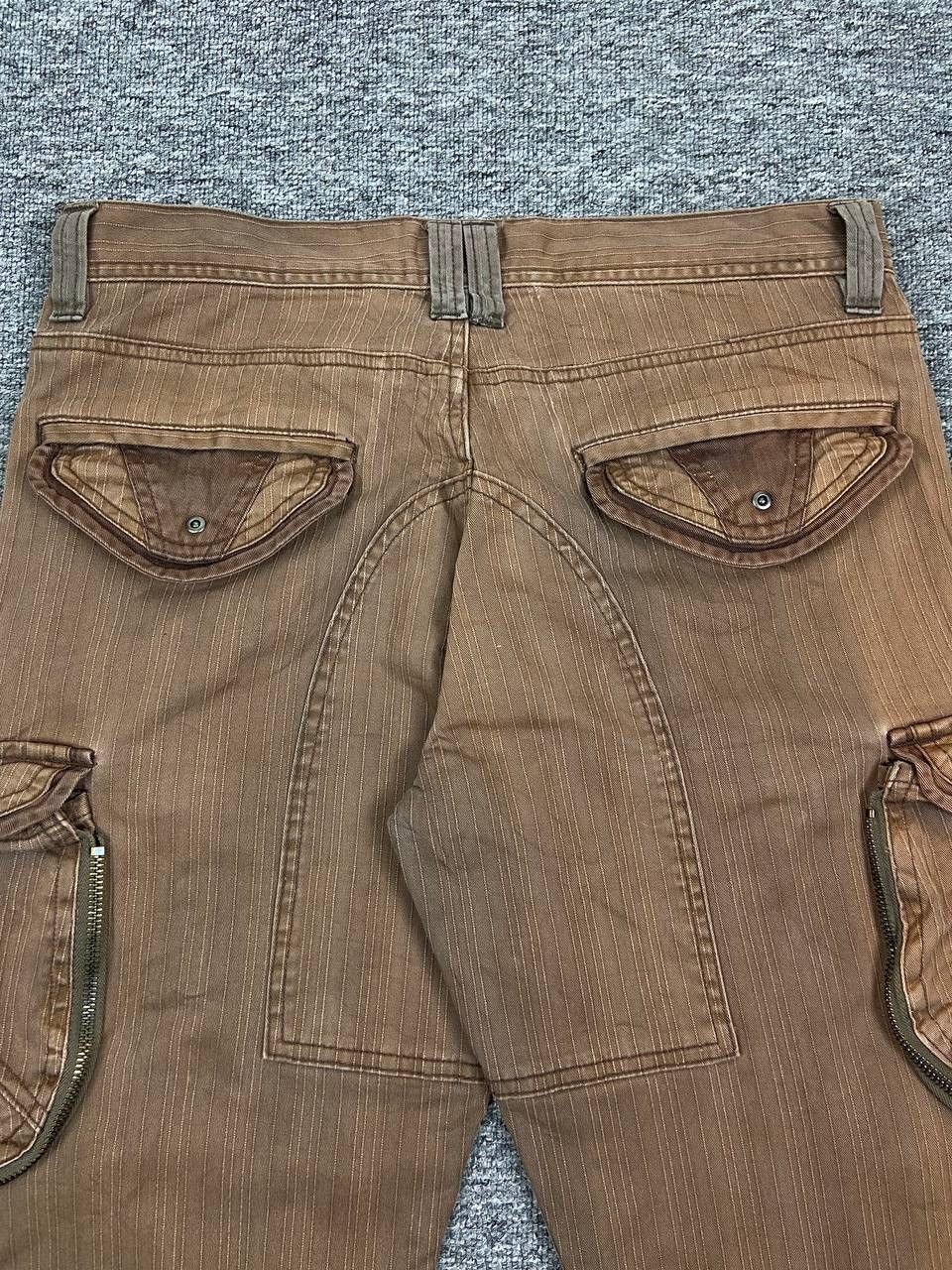 If Six Was Nine Vintage 31040 Tactical Bondage Cargo Pants Baggy Faded Brown Size US 31 - 11 Thumbnail