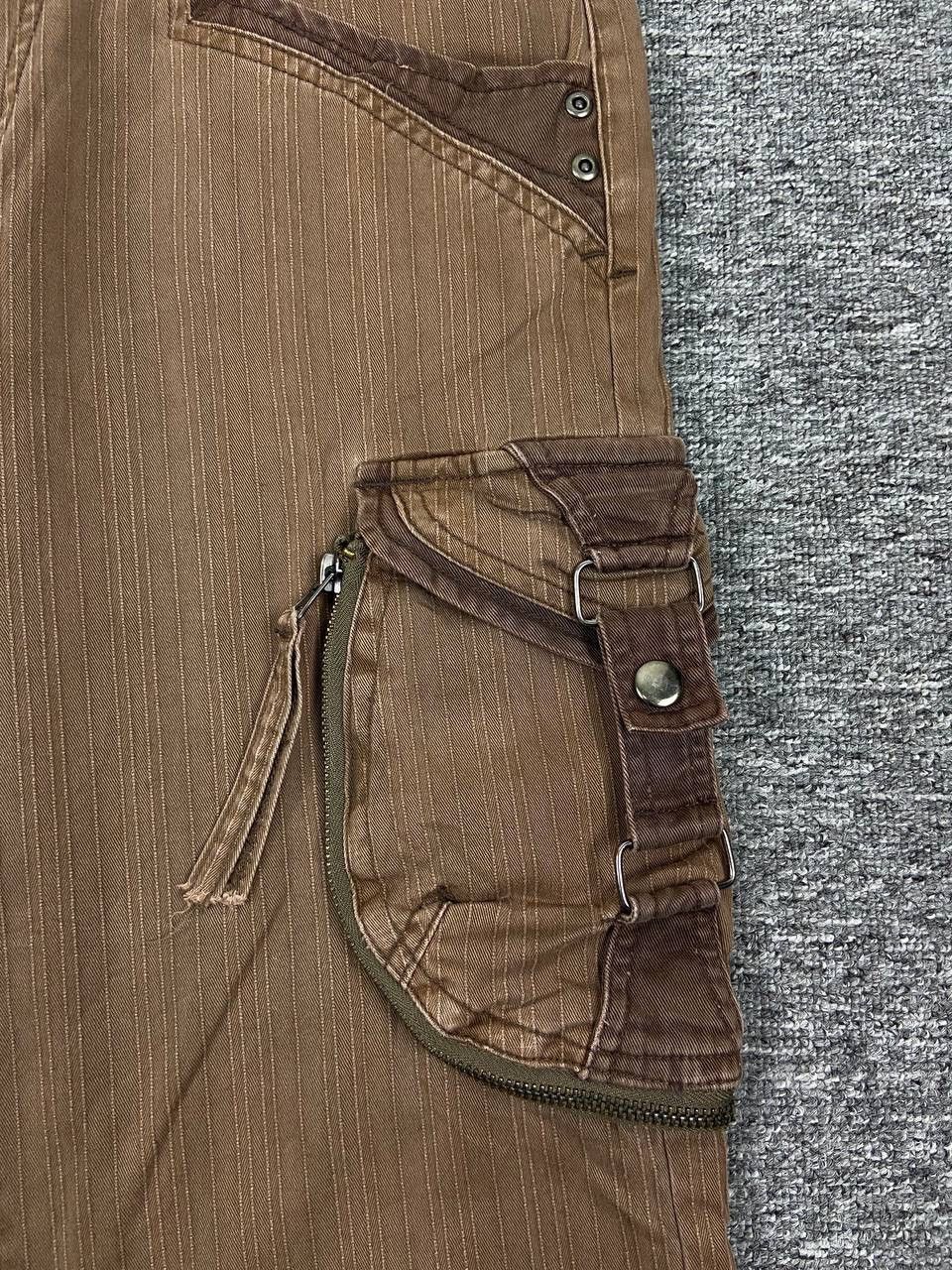 If Six Was Nine Vintage 31040 Tactical Bondage Cargo Pants Baggy Faded Brown Size US 31 - 9 Thumbnail