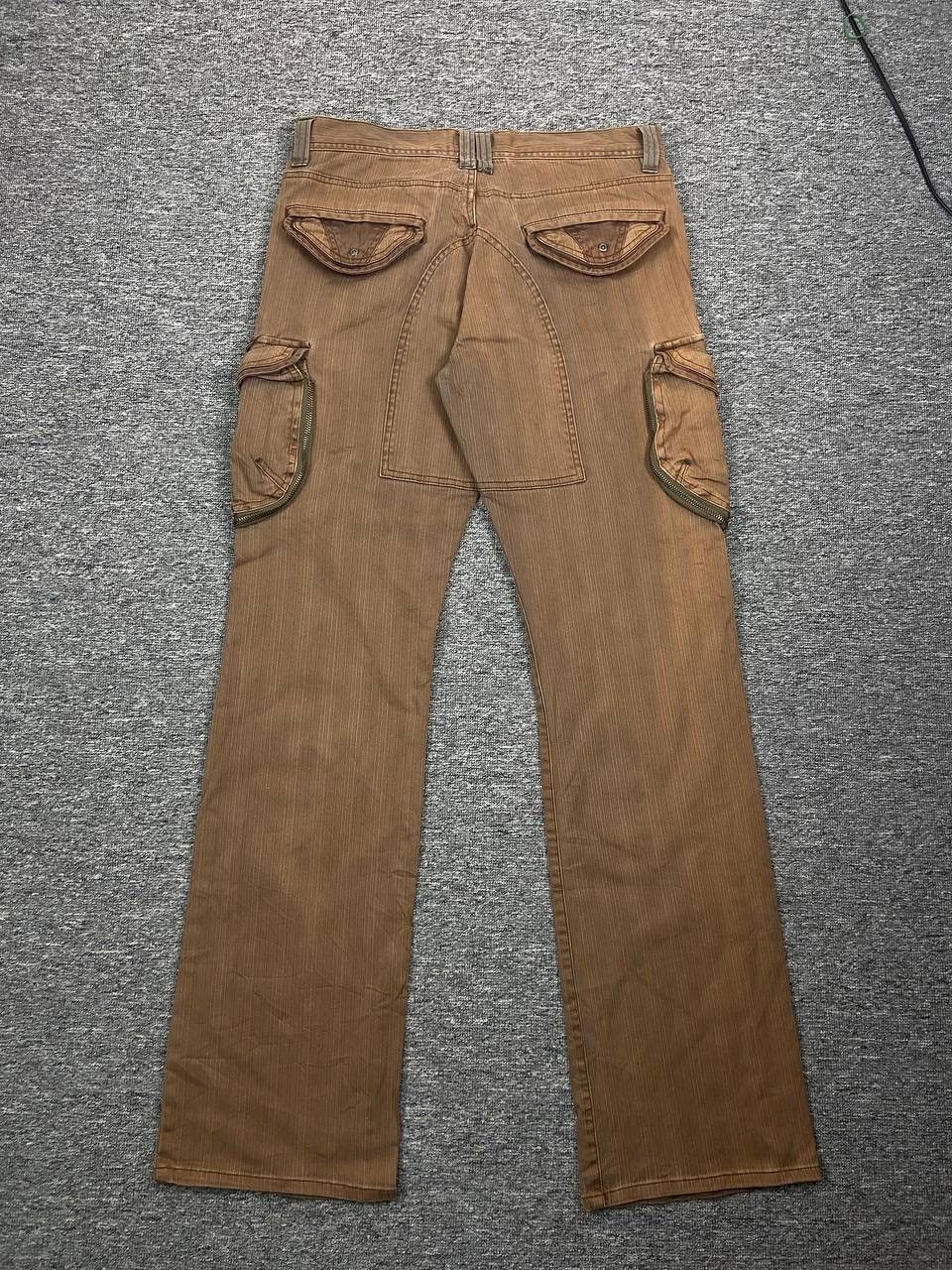 If Six Was Nine Vintage 31040 Tactical Bondage Cargo Pants Baggy Faded Brown Size US 31 - 3 Thumbnail