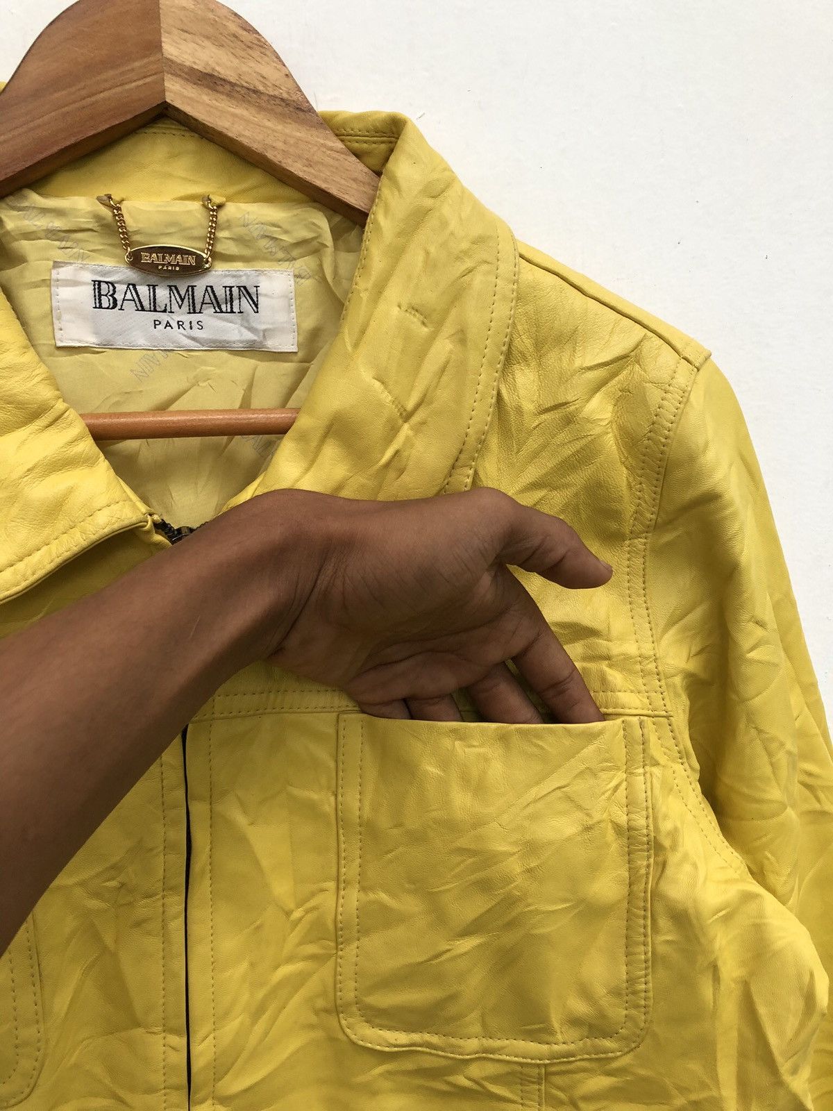 Balmain 🔥 BALMAIN PARIS SHEEPSKIN LEATHER JACKET Size M / US 6-8 / IT 42-44 - 10 Thumbnail