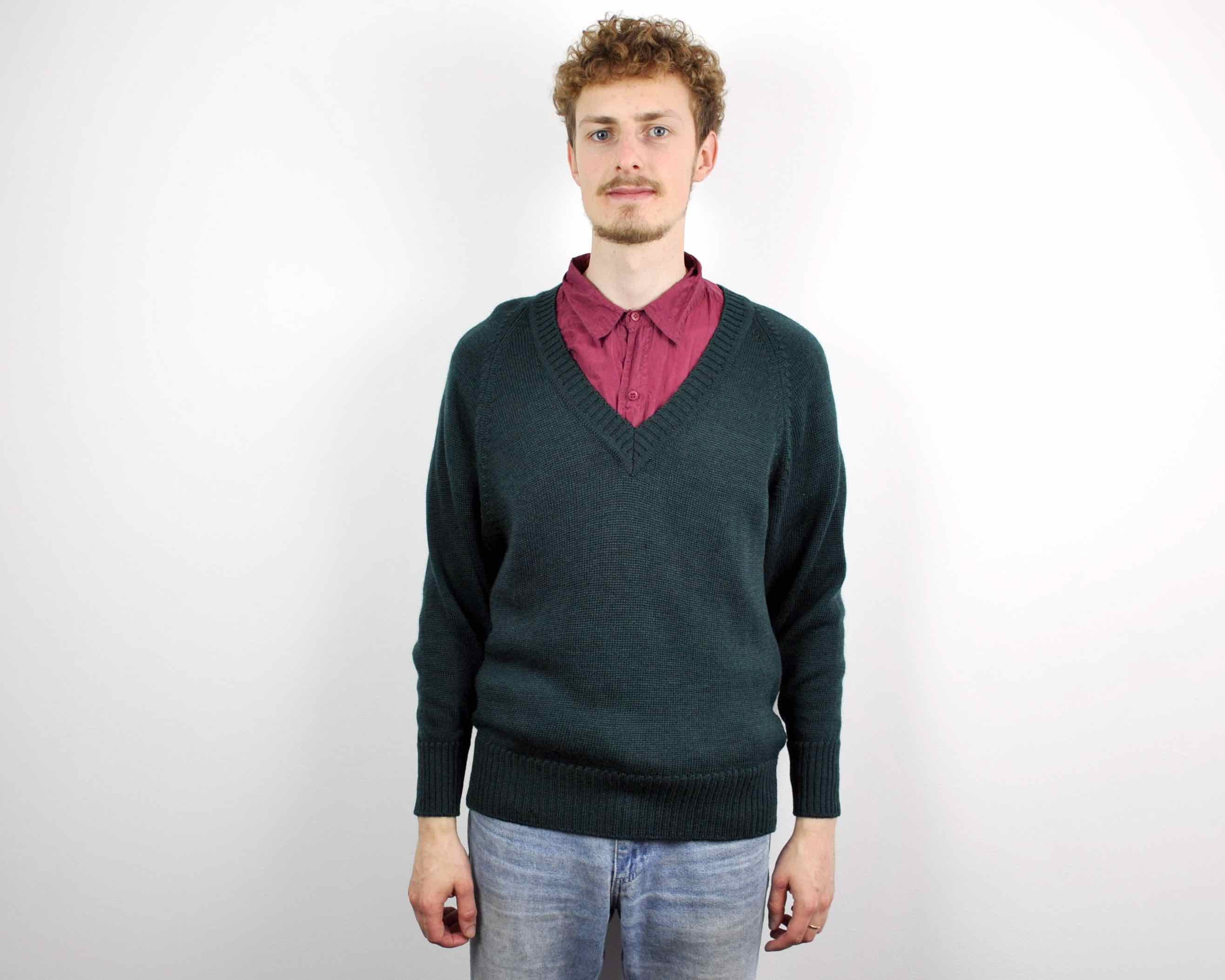 Vintage 70's Vintage Pure New Wool Jumper Sweater Pullover Knitted Size US S / EU 44-46 / 1 - 1 Thumbnail