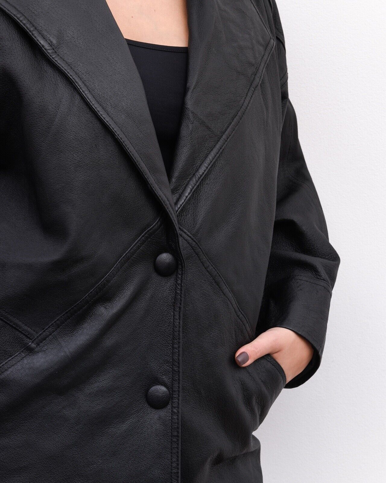 Vintage × Wilsons Leather Women's Thinsulate Leather Overcoat Coat Jacket Oversized Size XL / US 12-14 / IT 48-50 - 6 Thumbnail