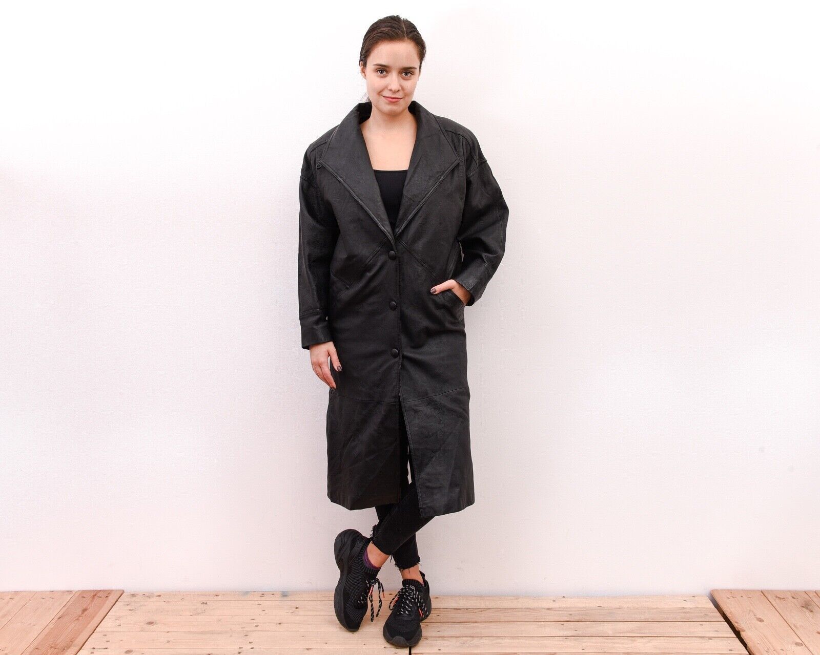 Vintage × Wilsons Leather Women's Thinsulate Leather Overcoat Coat Jacket Oversized Size XL / US 12-14 / IT 48-50 - 1 Thumbnail