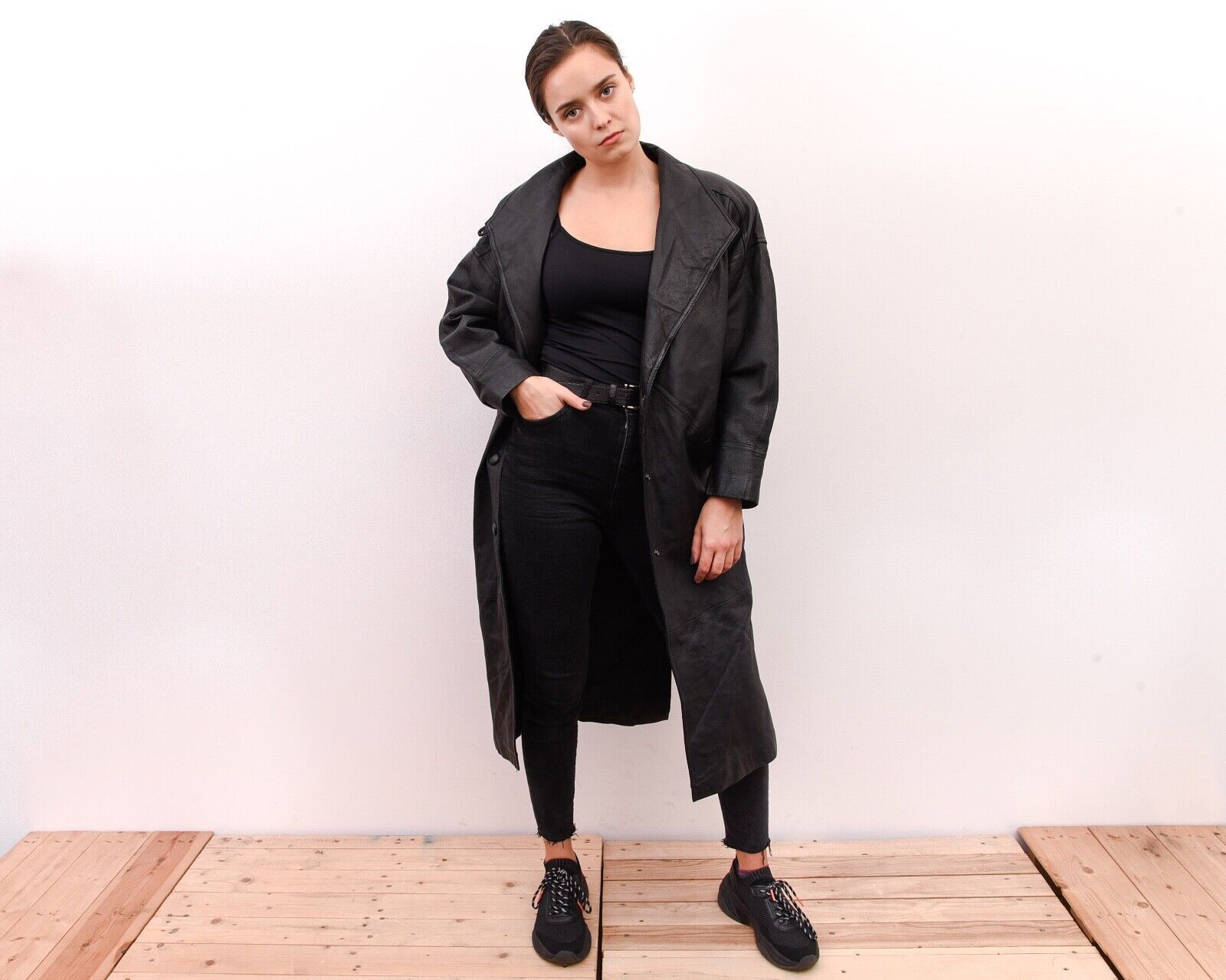 Vintage × Wilsons Leather Women's Thinsulate Leather Overcoat Coat Jacket Oversized Size XL / US 12-14 / IT 48-50 - 2 Thumbnail