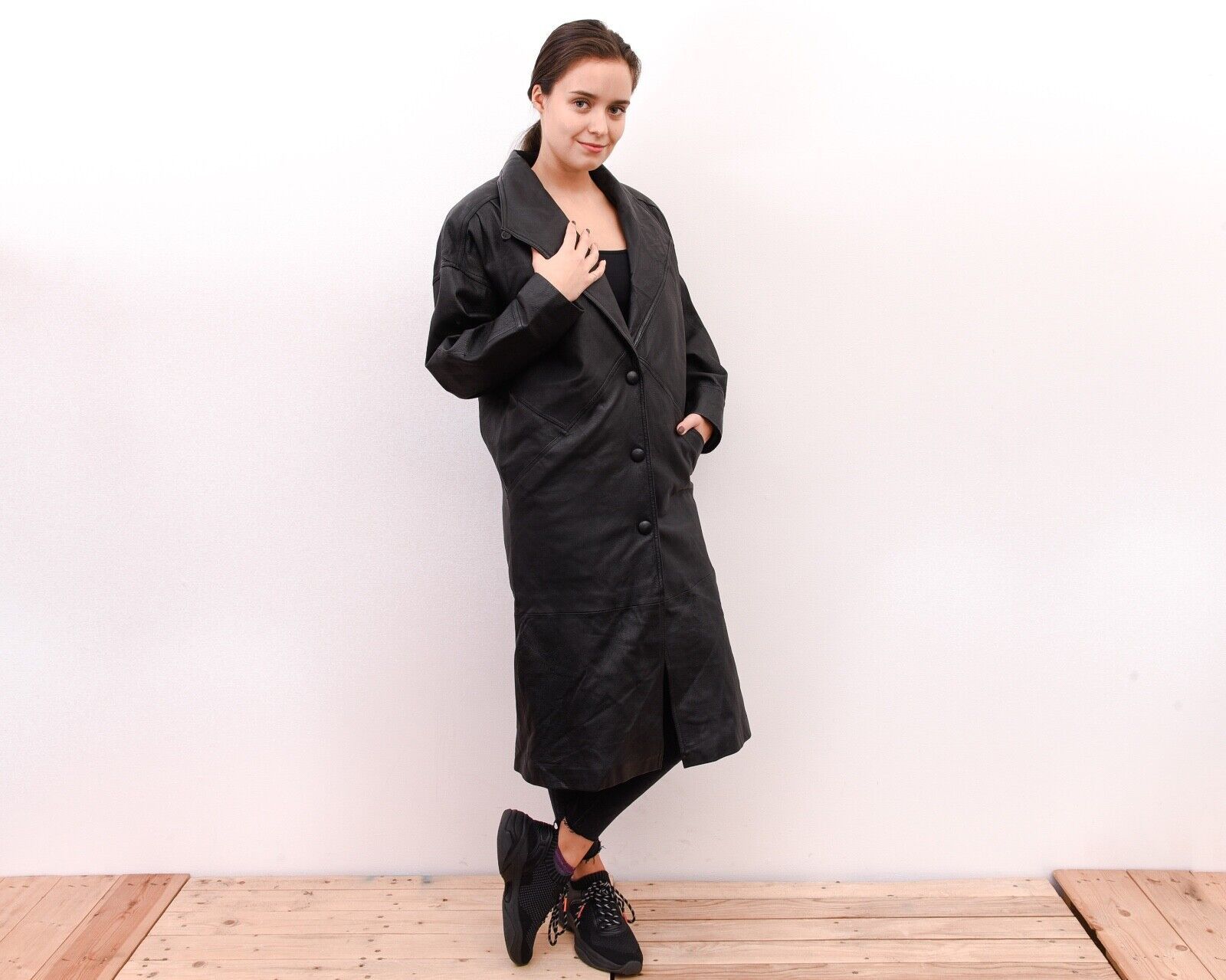 Vintage × Wilsons Leather Women's Thinsulate Leather Overcoat Coat Jacket Oversized Size XL / US 12-14 / IT 48-50 - 4 Thumbnail