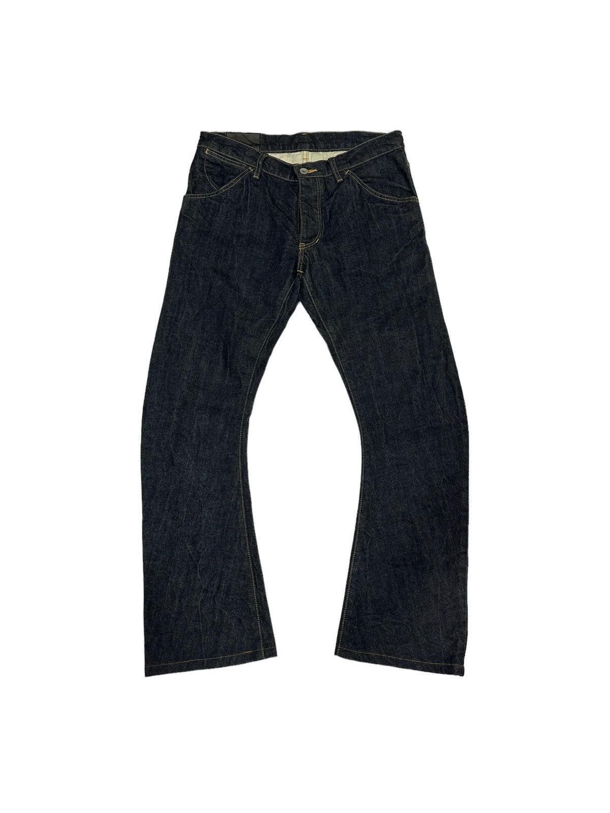 Attachment × Kazuyuki Kumagai Attachment Iconic ATTACHMENT Low Waist Curved Flare Jeans Size US 32 / EU 48 - 3 Thumbnail