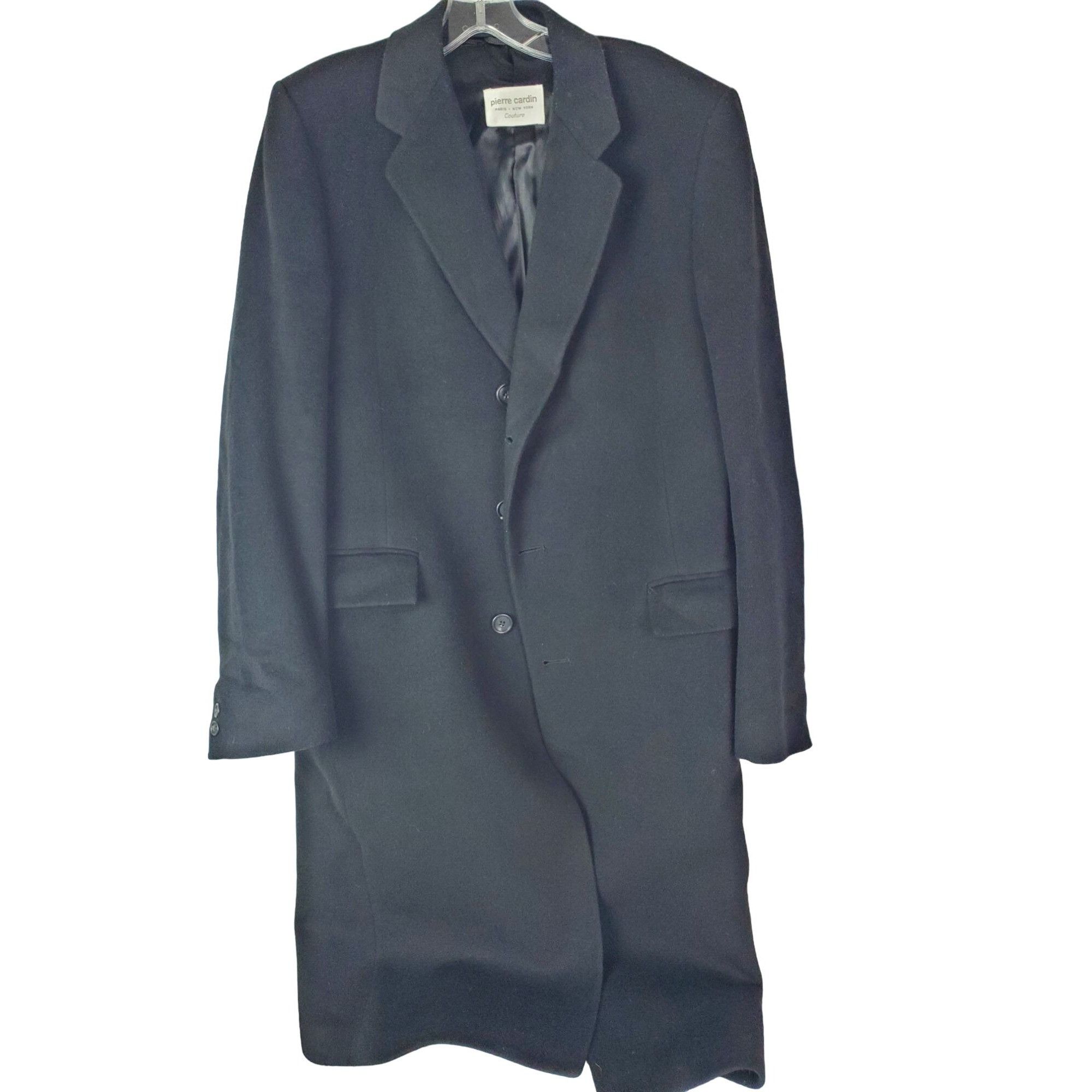 Pierre Cardin Vintage Pierre Cardin Mens Black Cashmere Blend Overcoat ...