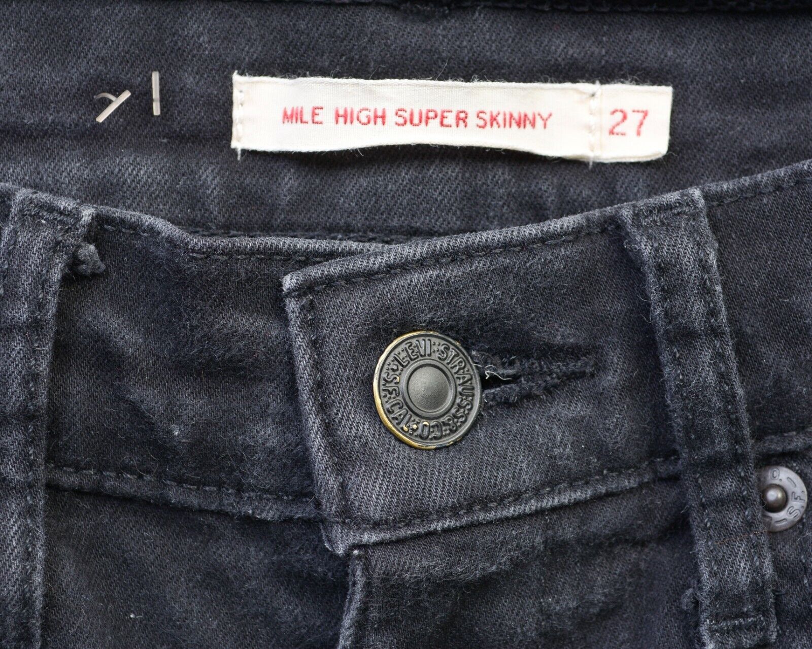 Levi's Big E W25 Mile High Super Skinny Premium Denim Jeans Stretch Size 25" / US 0 / IT 36 - 6 Thumbnail