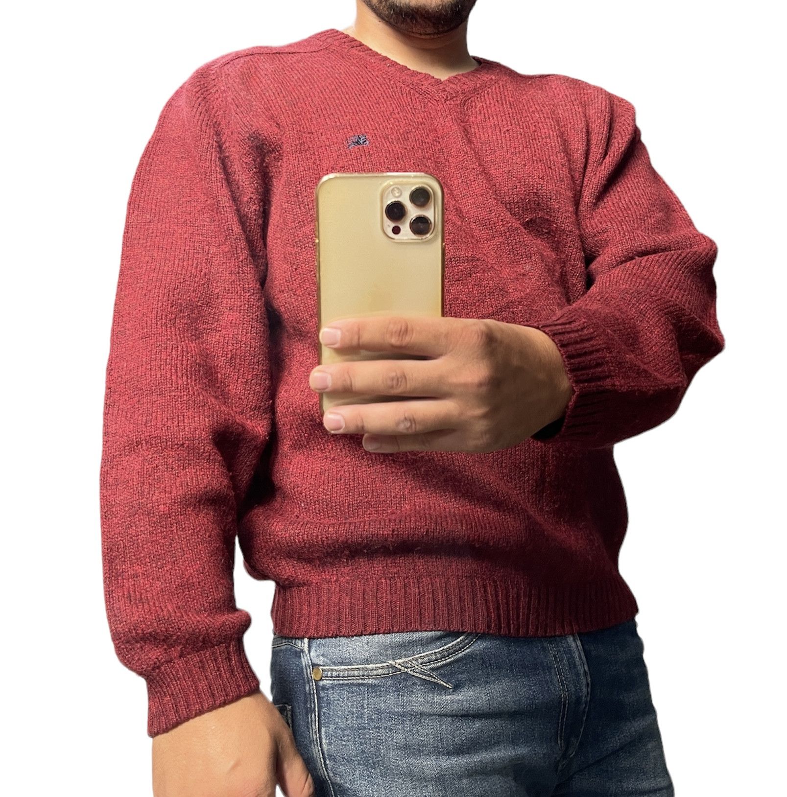Burberry 🔥heavy sweater wool Burberry burgundy xl size Size US XL / EU 56 / 4 - 3 Thumbnail