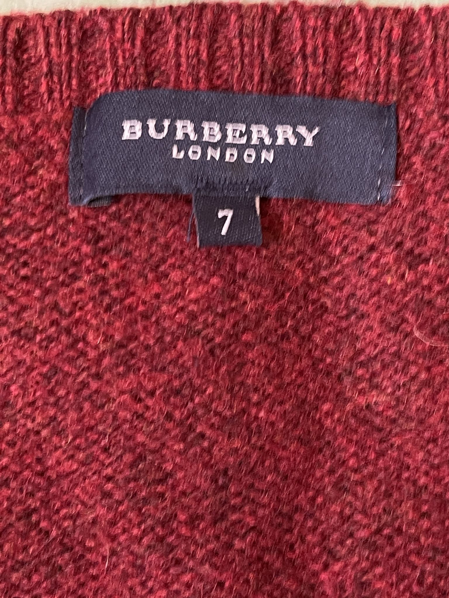 Burberry 🔥heavy sweater wool Burberry burgundy xl size Size US XL / EU 56 / 4 - 4 Thumbnail