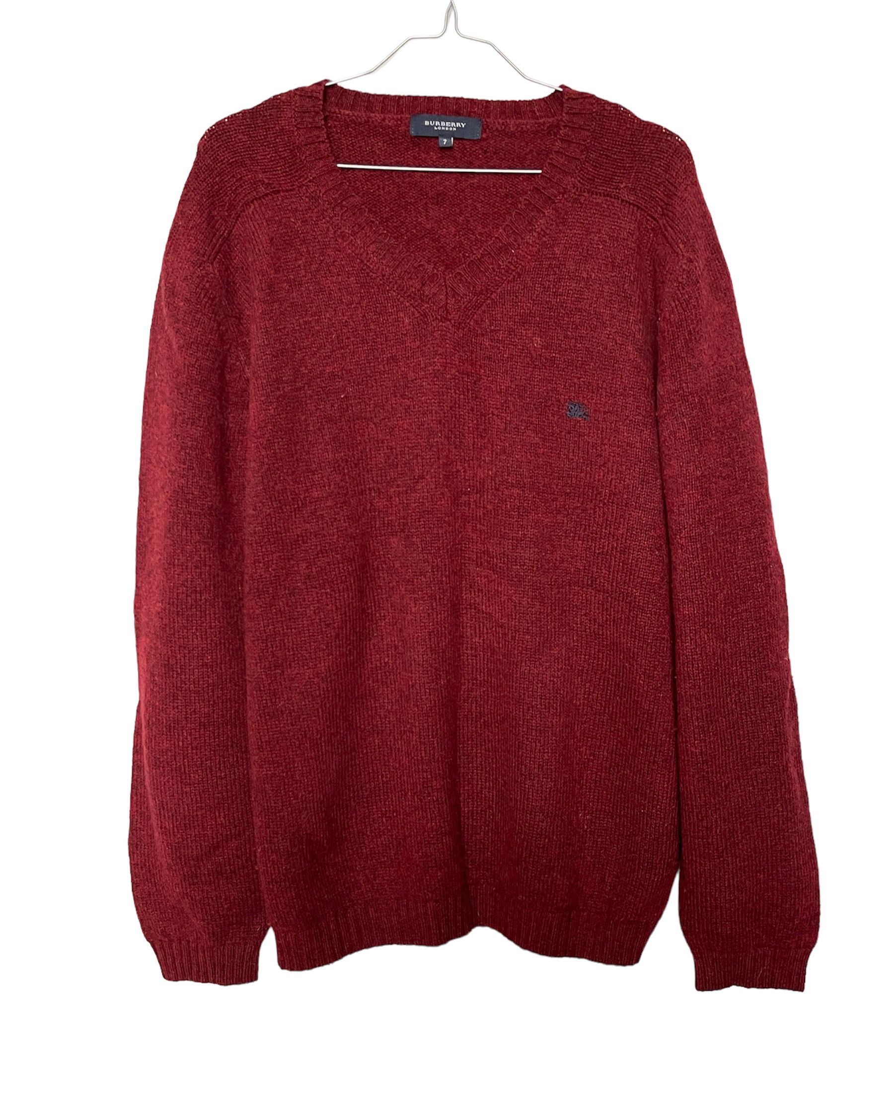 Burberry 🔥heavy sweater wool Burberry burgundy xl size Size US XL / EU 56 / 4 - 5 Thumbnail