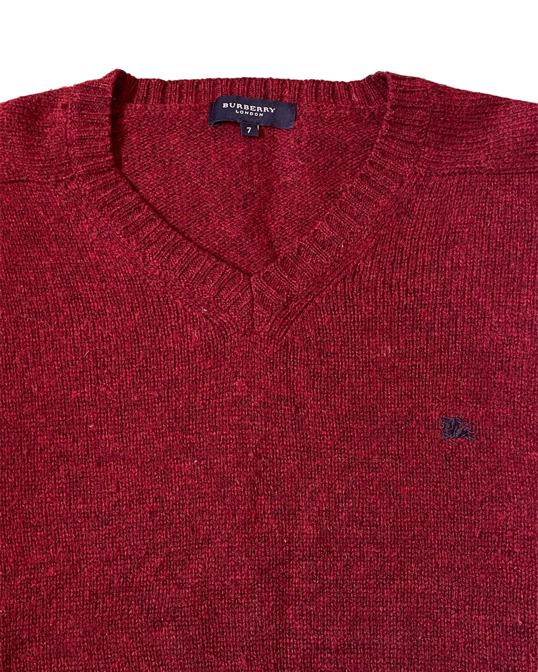 Burberry 🔥heavy sweater wool Burberry burgundy xl size Size US XL / EU 56 / 4 - 1 Thumbnail