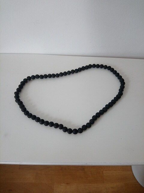 Jewelry 8MM/55CM Black Volcanic Lava Stone Necklace Size ONE SIZE - 3 Thumbnail