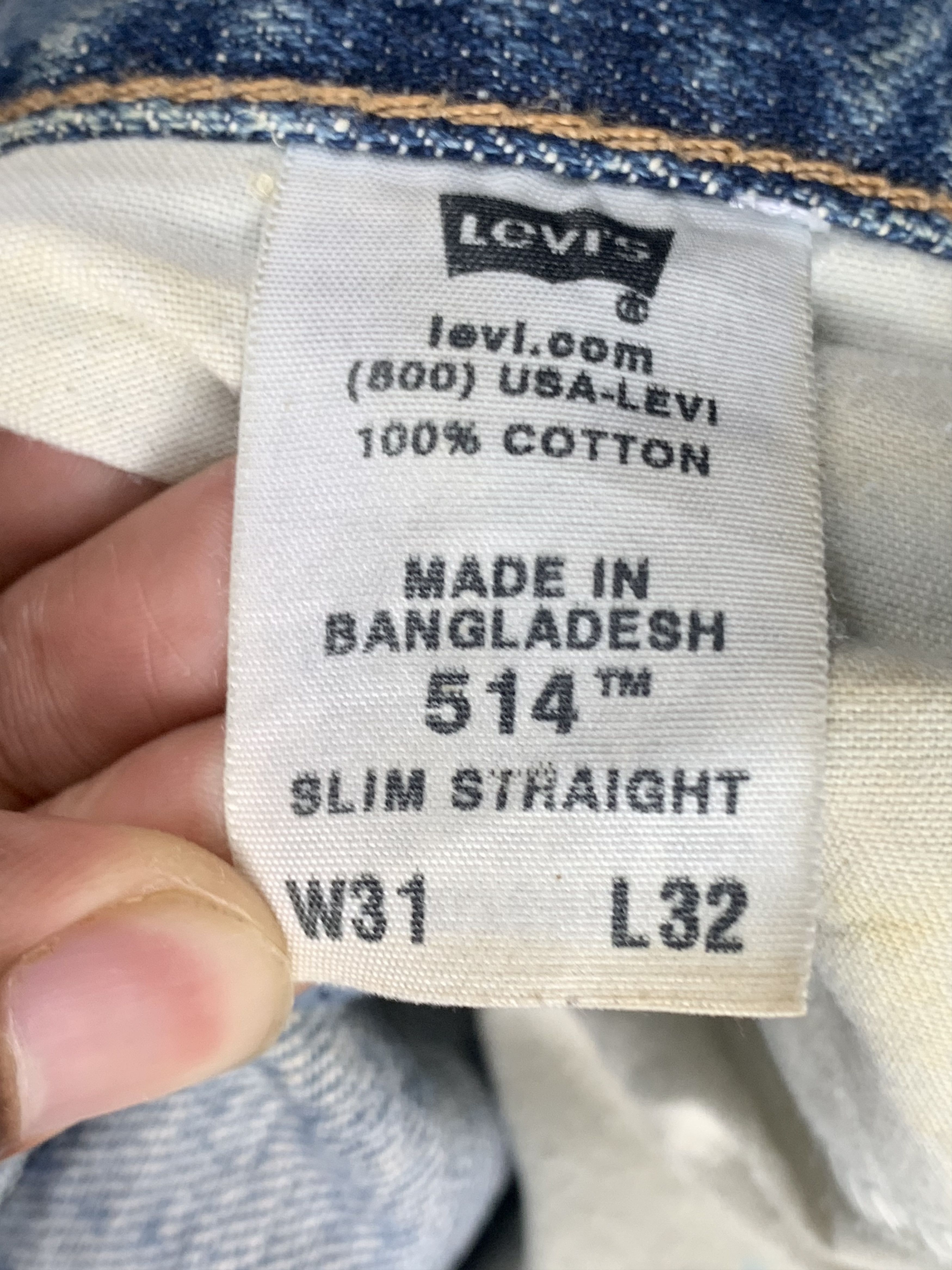 Levi's Vintage Levis 514 Faded Blue Jeans DP2018 Size US 31 - 7 Thumbnail