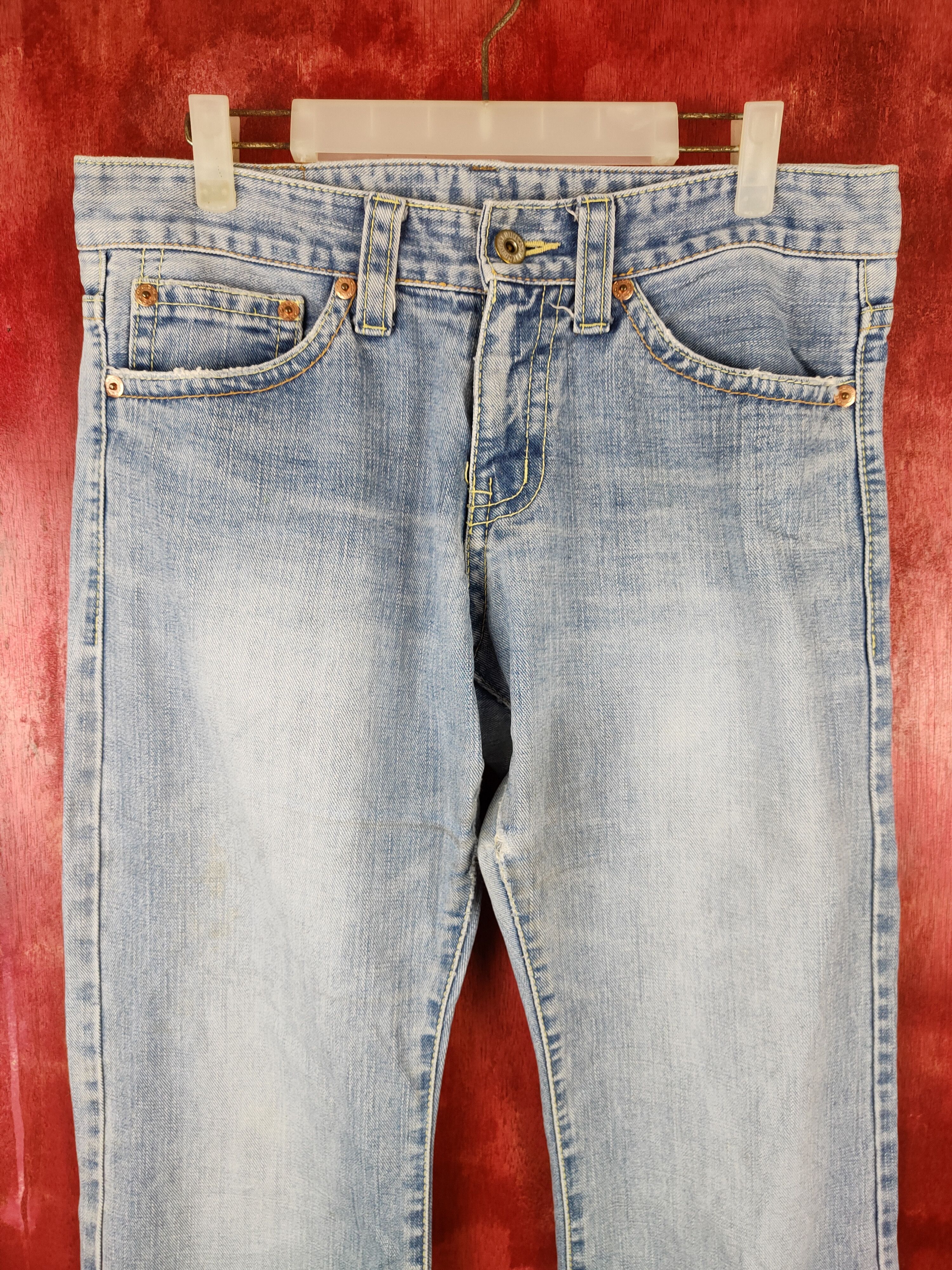 Japanese Brand Coco Lulu Blue Faded Ripped s Denim Pants #S535 Size 29" - 2 Thumbnail