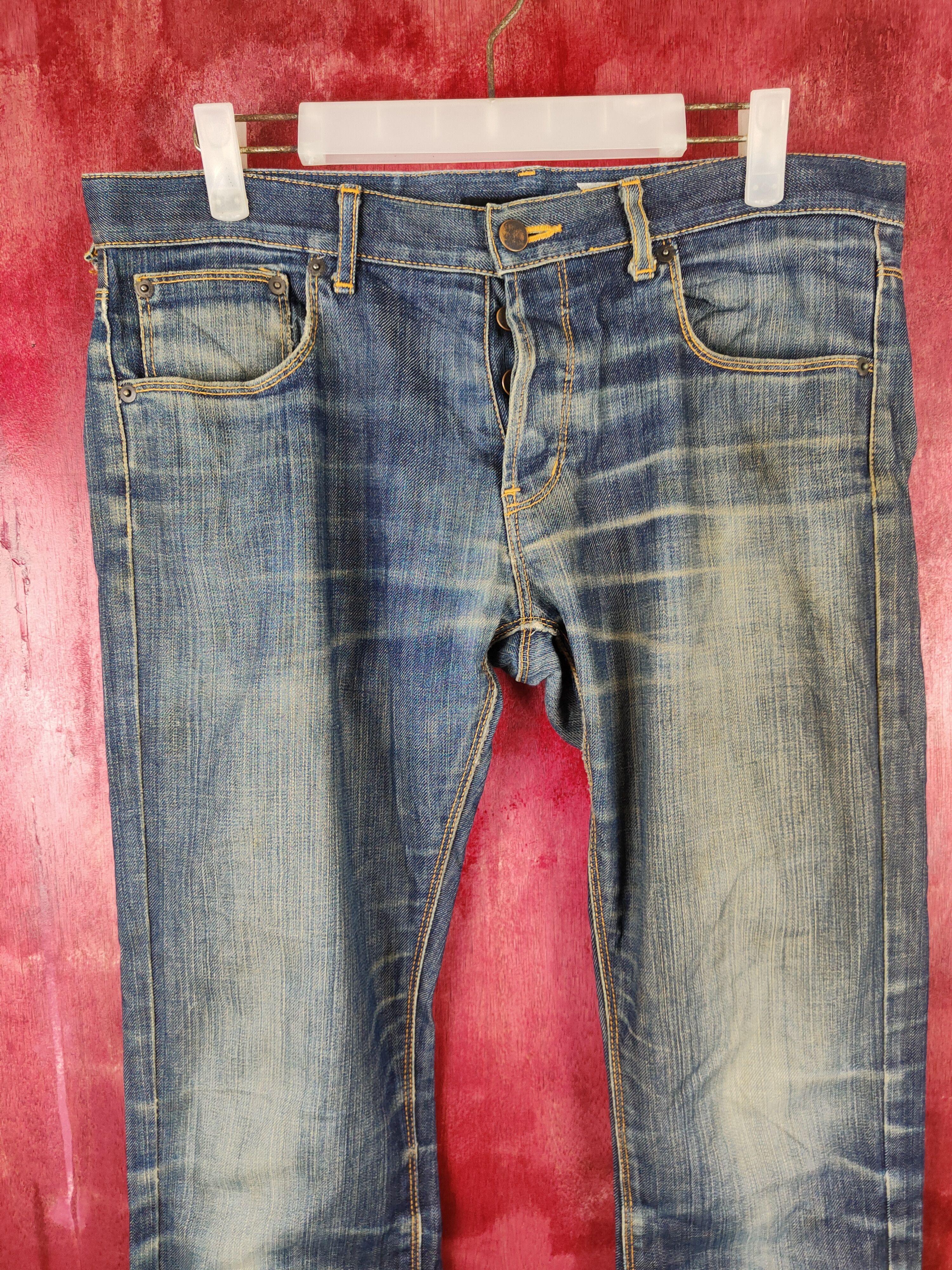 Japanese Brand × Vintage Hare Blue Faded Denim Pants #S534 Size US 32 / EU 48 - 2 Thumbnail