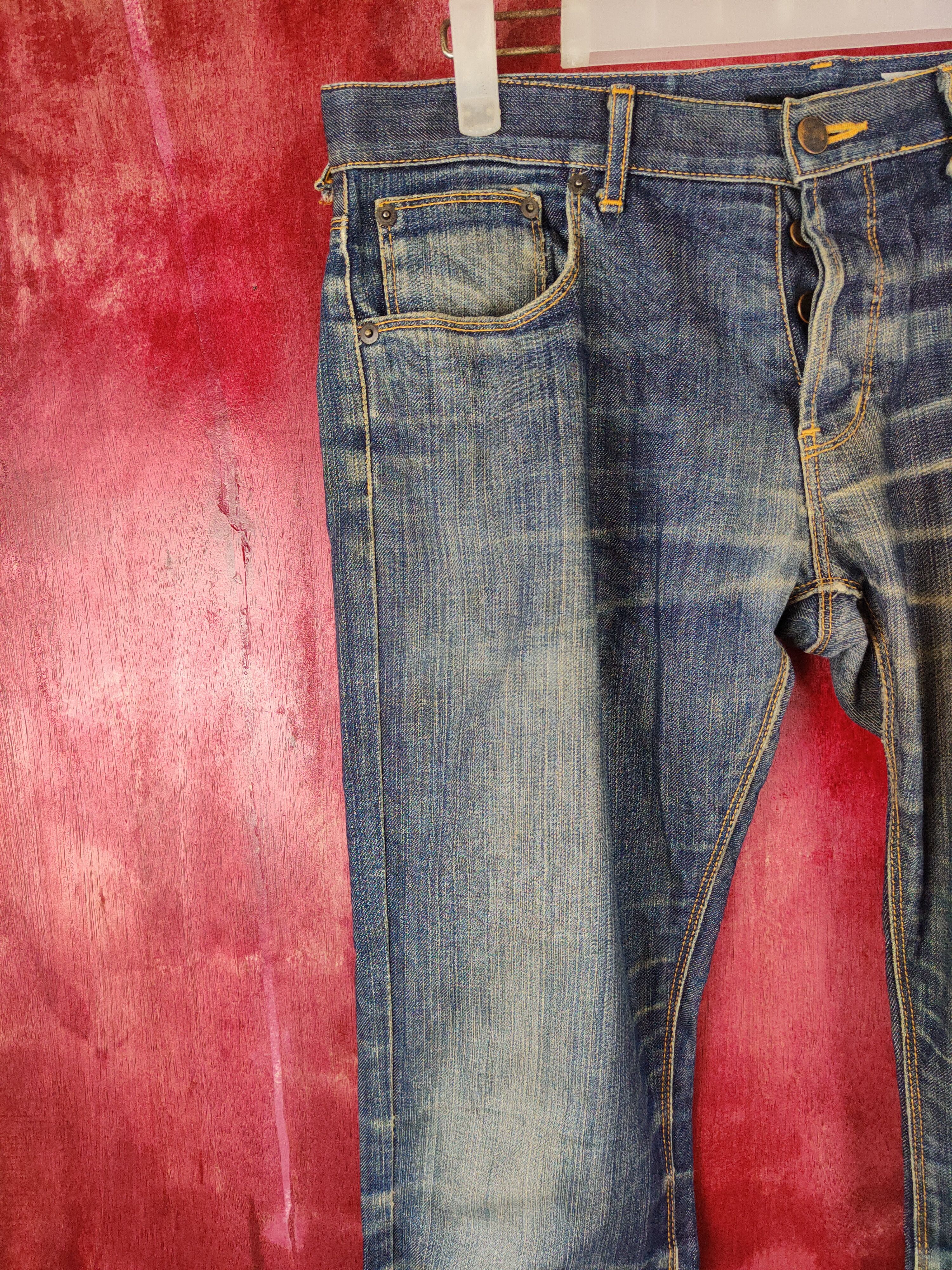 Japanese Brand × Vintage Hare Blue Faded Denim Pants #S534 Size US 32 / EU 48 - 3 Thumbnail