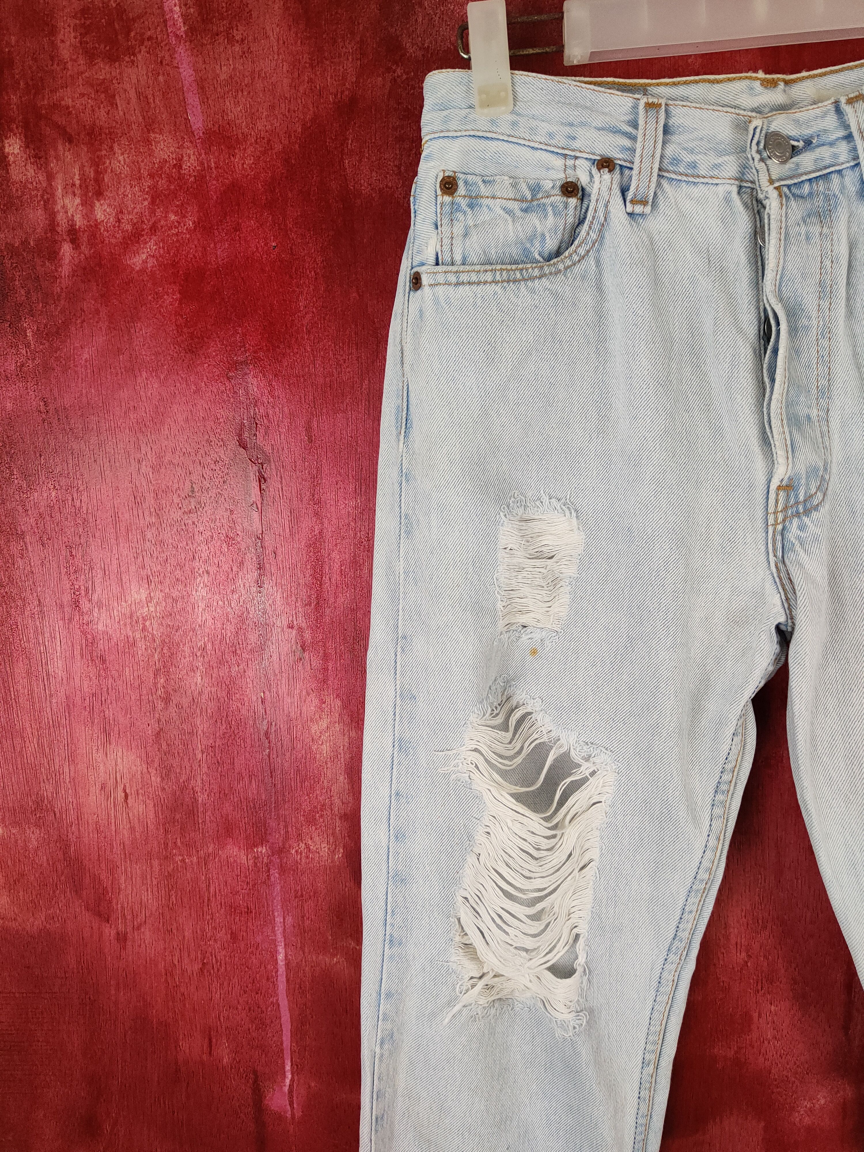 Levi's × Vintage 501 Levi's Faded Ripped Distressed Jeans Denim Pants #S533 Size 28" / US 6 / IT 42 - 3 Thumbnail