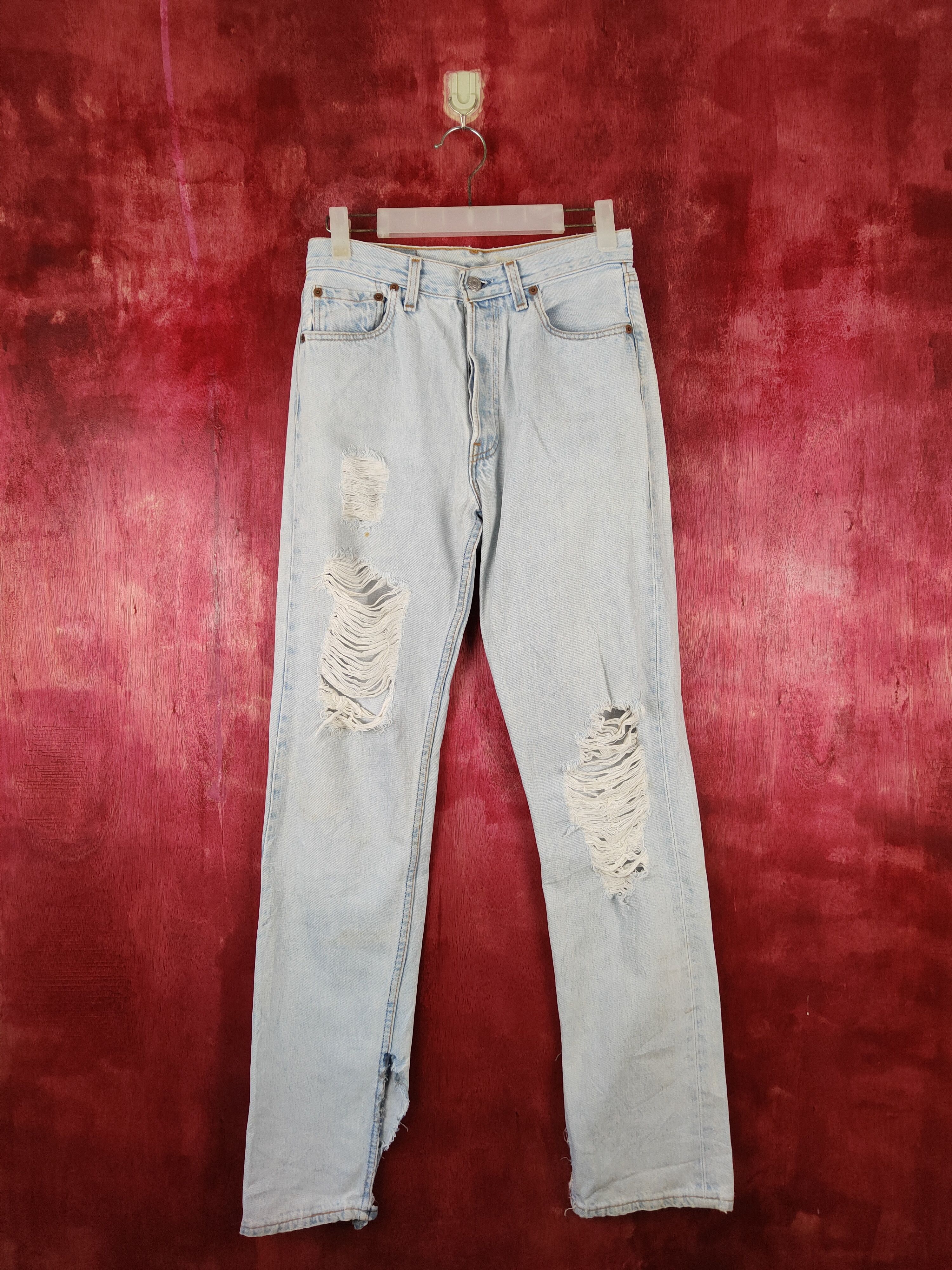 Levi's × Vintage 501 Levi's Faded Ripped Distressed Jeans Denim Pants #S533 Size 28" / US 6 / IT 42 - 1 Thumbnail