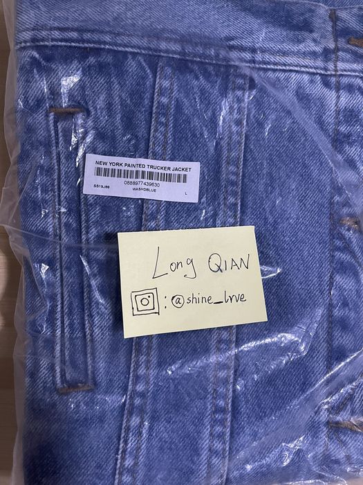 Supreme New York Painted Trucker Jacket Blue