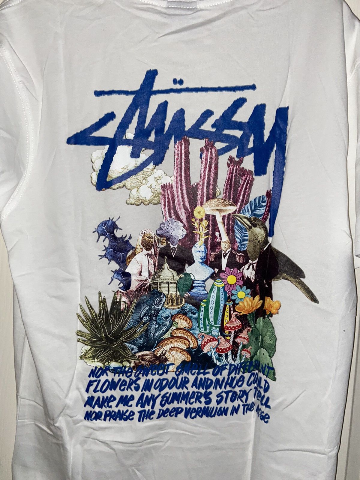 Designer × Rare × Stussy Rare Stussy Psychedelic White Tee Shirt Size  Medium | Grailed