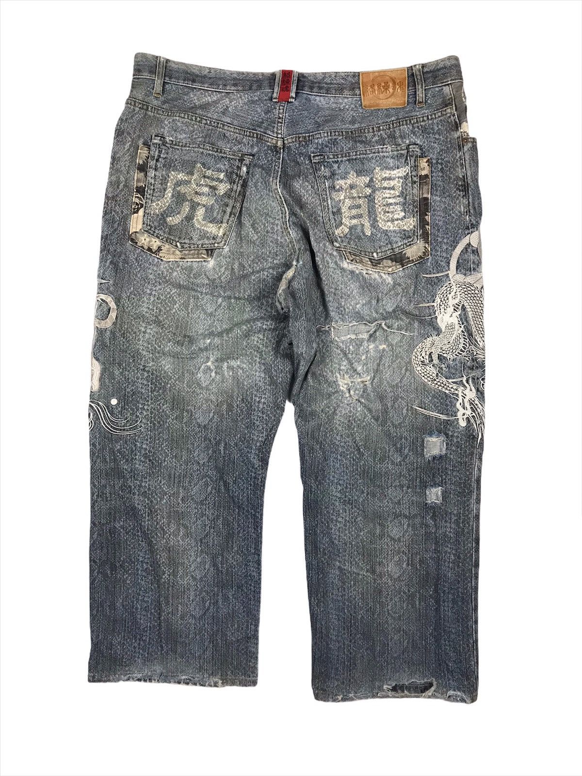 Japanese Brand KARA KURI TAMASHII embroidery iconic logos jeans Size US 40 / EU 56 - 15 Thumbnail