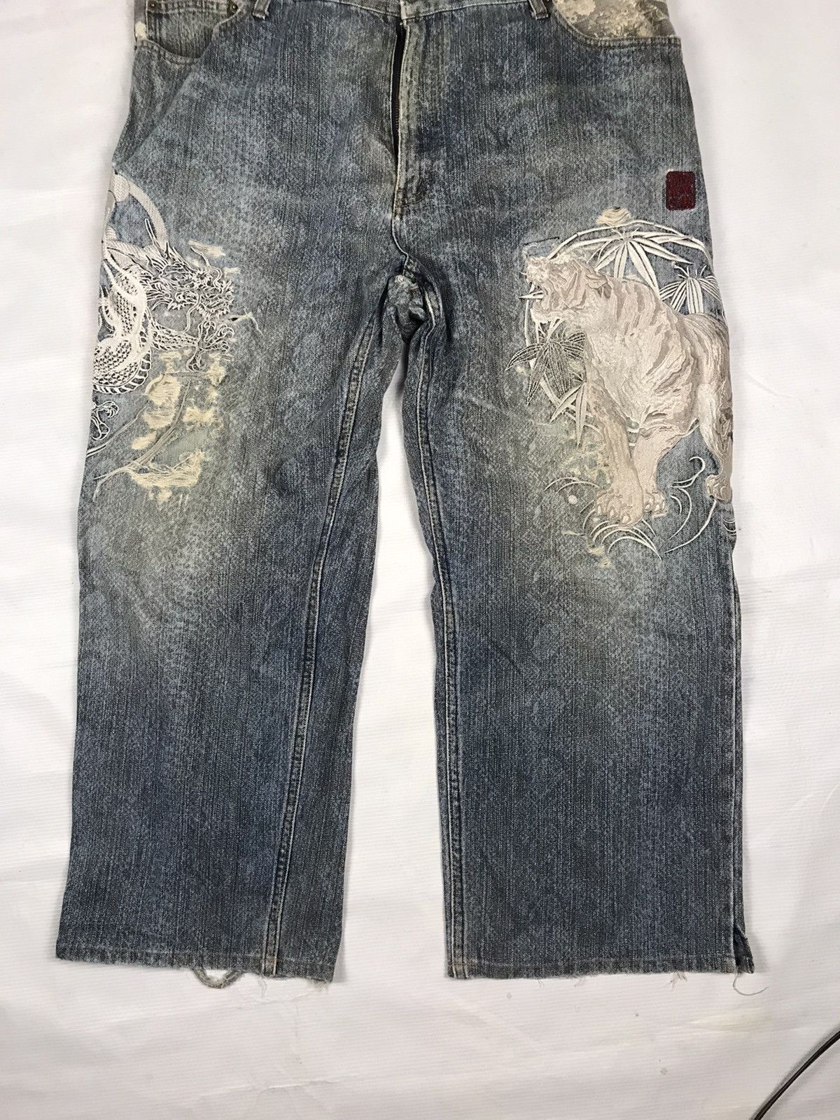 Japanese Brand KARA KURI TAMASHII embroidery iconic logos jeans Size US 40 / EU 56 - 3 Thumbnail