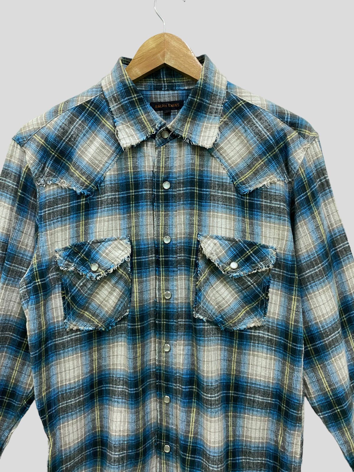 Japanese Brand Vintage RALPH EVANS DISTRESSED DESIGN FLANNEL Size US S / EU 44-46 / 1 - 4 Thumbnail