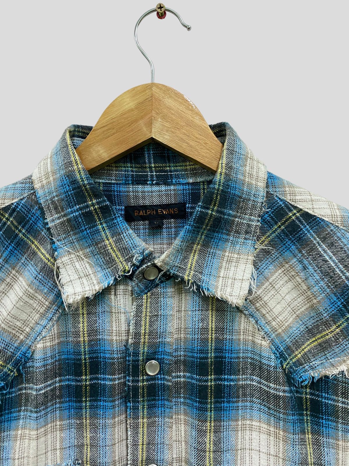 Japanese Brand Vintage RALPH EVANS DISTRESSED DESIGN FLANNEL Size US S / EU 44-46 / 1 - 3 Thumbnail