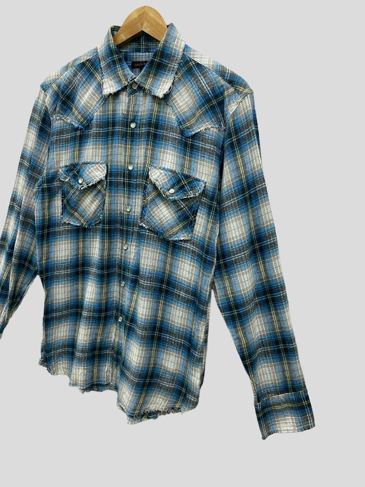 Japanese Brand Vintage RALPH EVANS DISTRESSED DESIGN FLANNEL Size US S / EU 44-46 / 1 - 5 Thumbnail