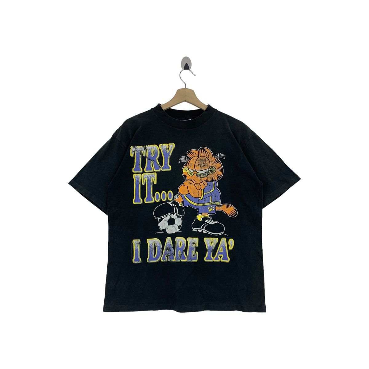 Vintage Rare!!Vintage 90s GARFIELD try it i dare ya spellout printed Size US L / EU 52-54 / 3 - 1 Preview