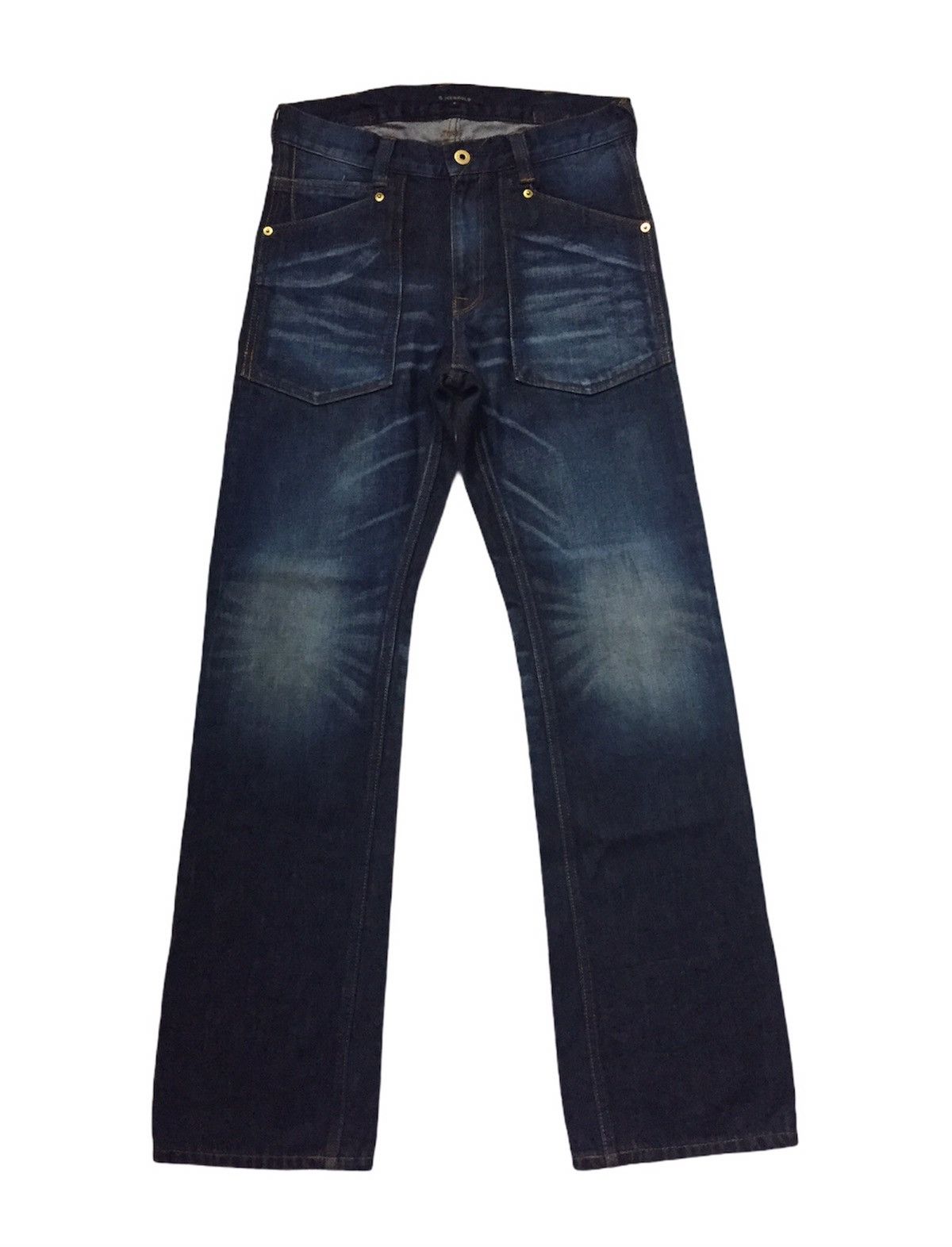 R. NEWBOLD BUCKLE BACK BLUE DENIM JAPANESE BRAND JEANS