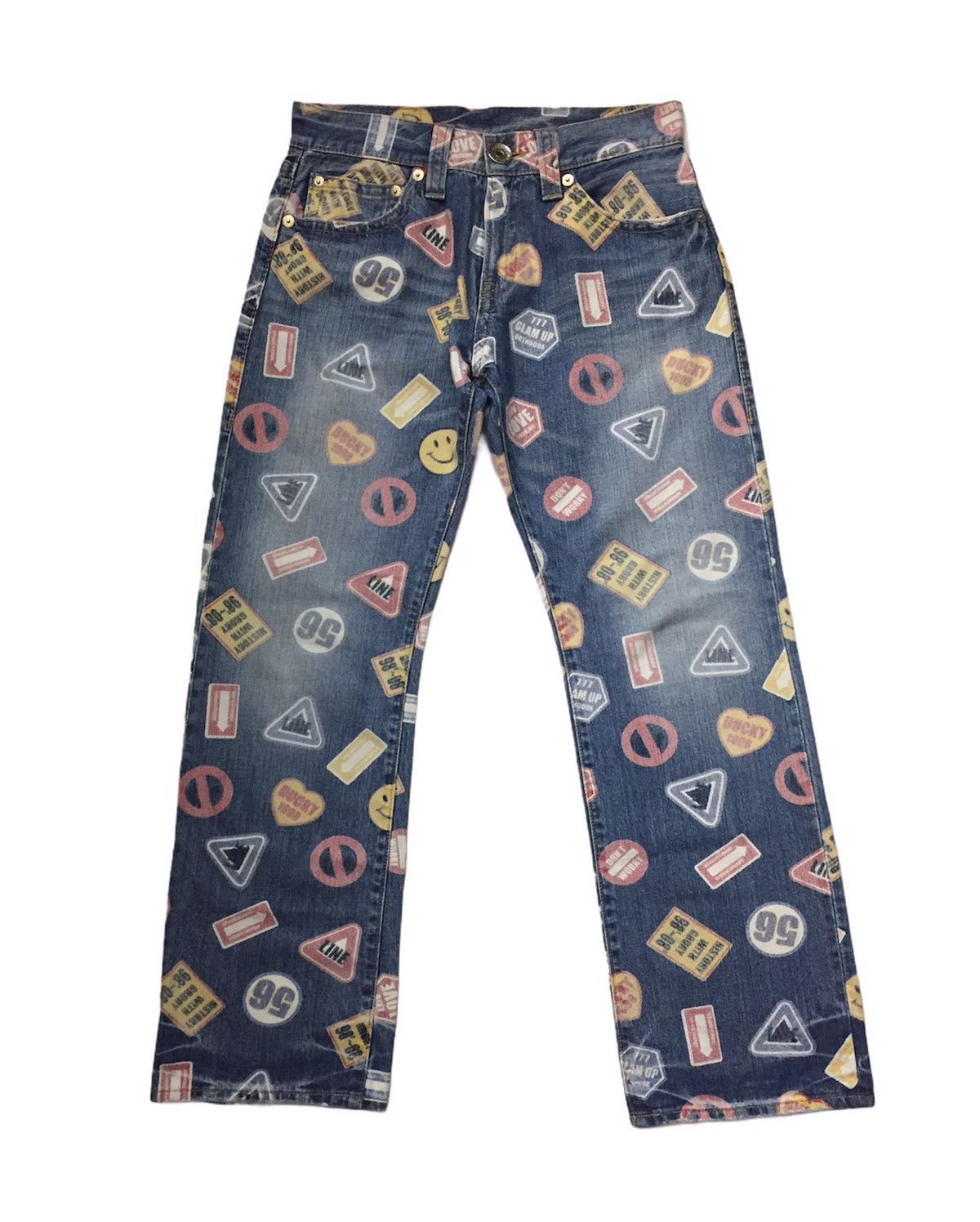 CO & LU SMILED FULL PRINT JAPANESE BRAND JEANS