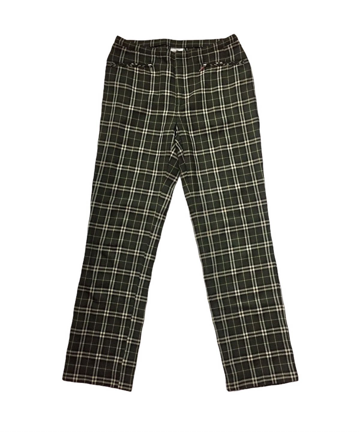 BURBERRY BLUE LABEL GREEN CHECKERED DESIGNER PANTS