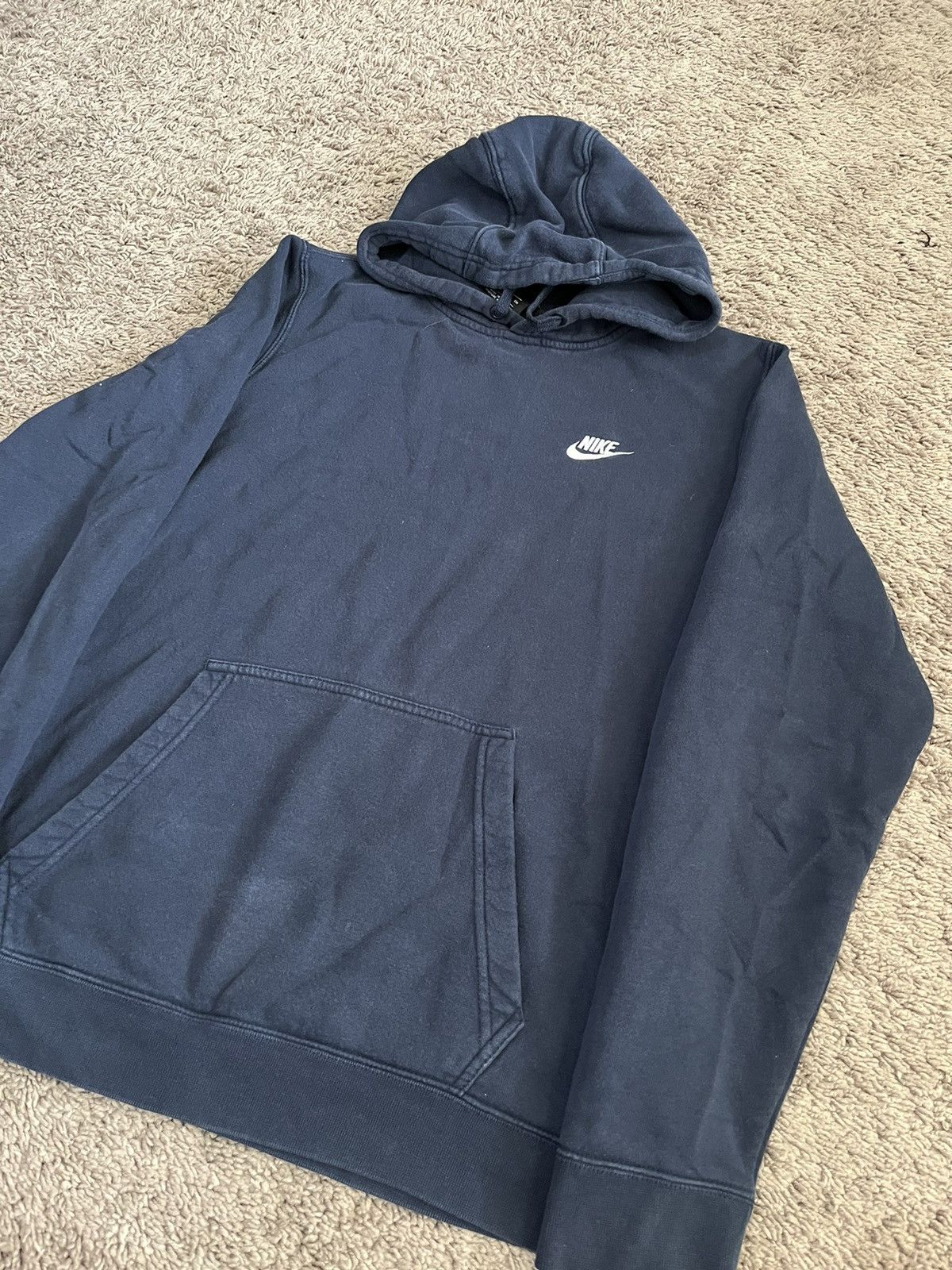 Nike × Vintage Vintage Navy Nike Hoodie Size US S / EU 44-46 / 1 - 2 Thumbnail
