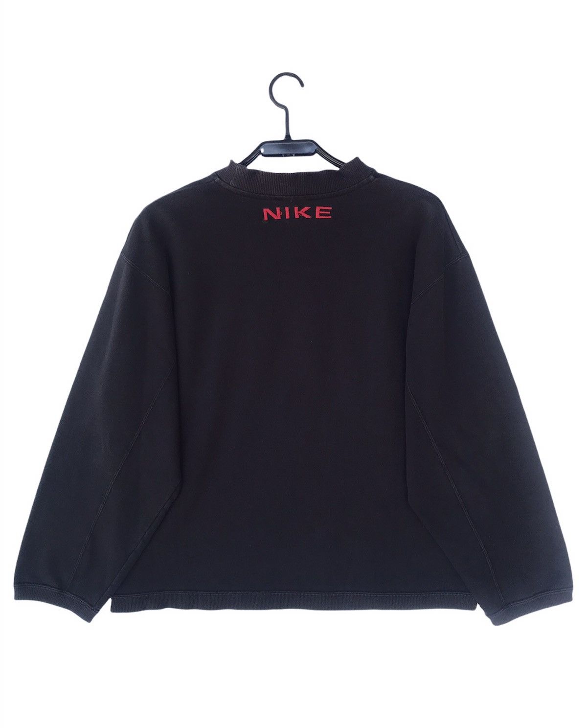 Nike × Vintage Vtg 90s Nike Double Swoosh Big Logo Embroidered Sweatshirt Size US L / EU 52-54 / 3 - 6 Thumbnail
