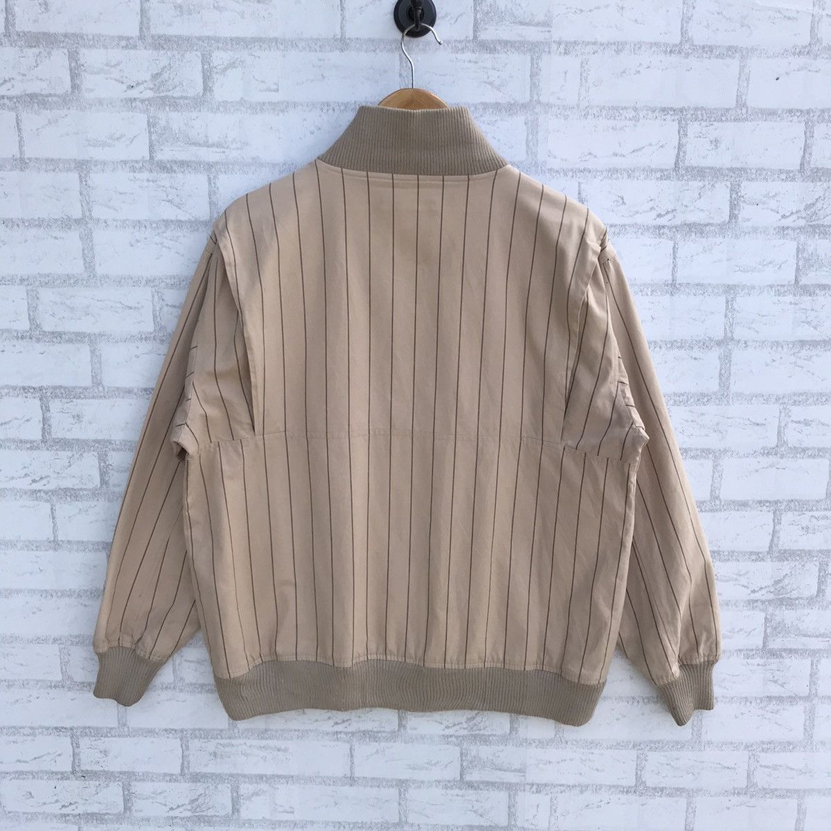 Vintage Woolrich Beige Pinstripe Jacket - Button-Up