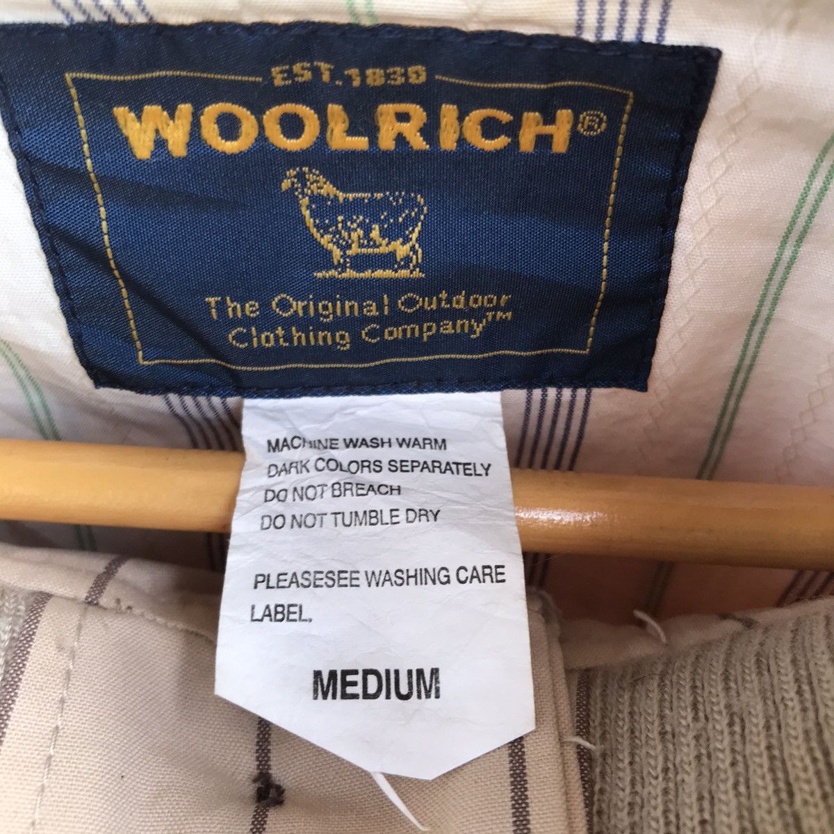 Vintage Woolrich Beige Pinstripe Jacket - Button-Up