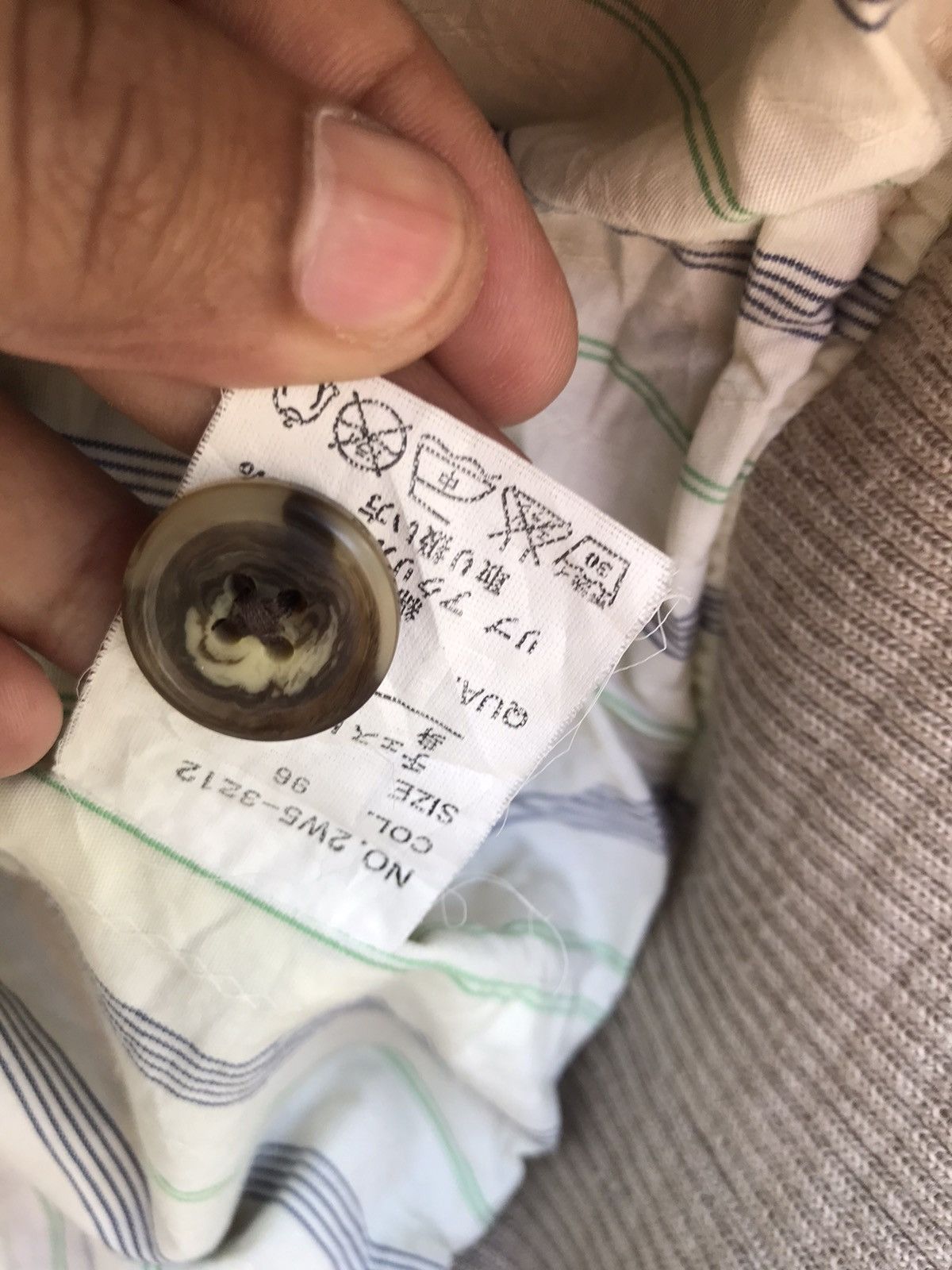 Vintage Woolrich Beige Pinstripe Jacket - Button-Up