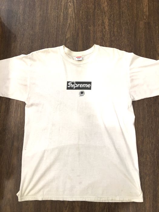 Supreme Shibuya Box Logo T-Shirt Bullet Nate Lowman Medium Tee Shirt White  Black