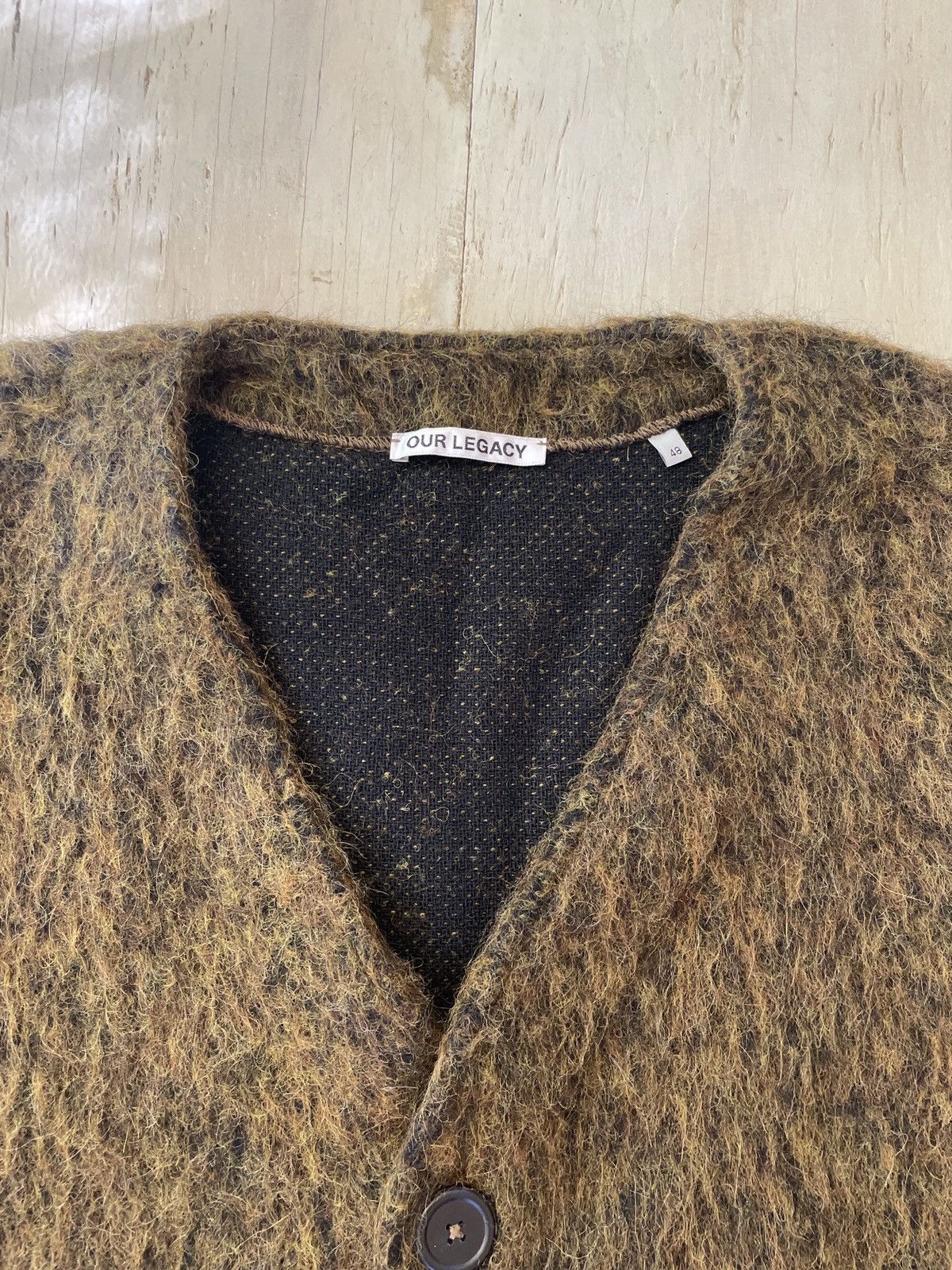 Our Legacy Our Legacy Mohair Cardigan Olive/Brown Size M 48 | Grailed