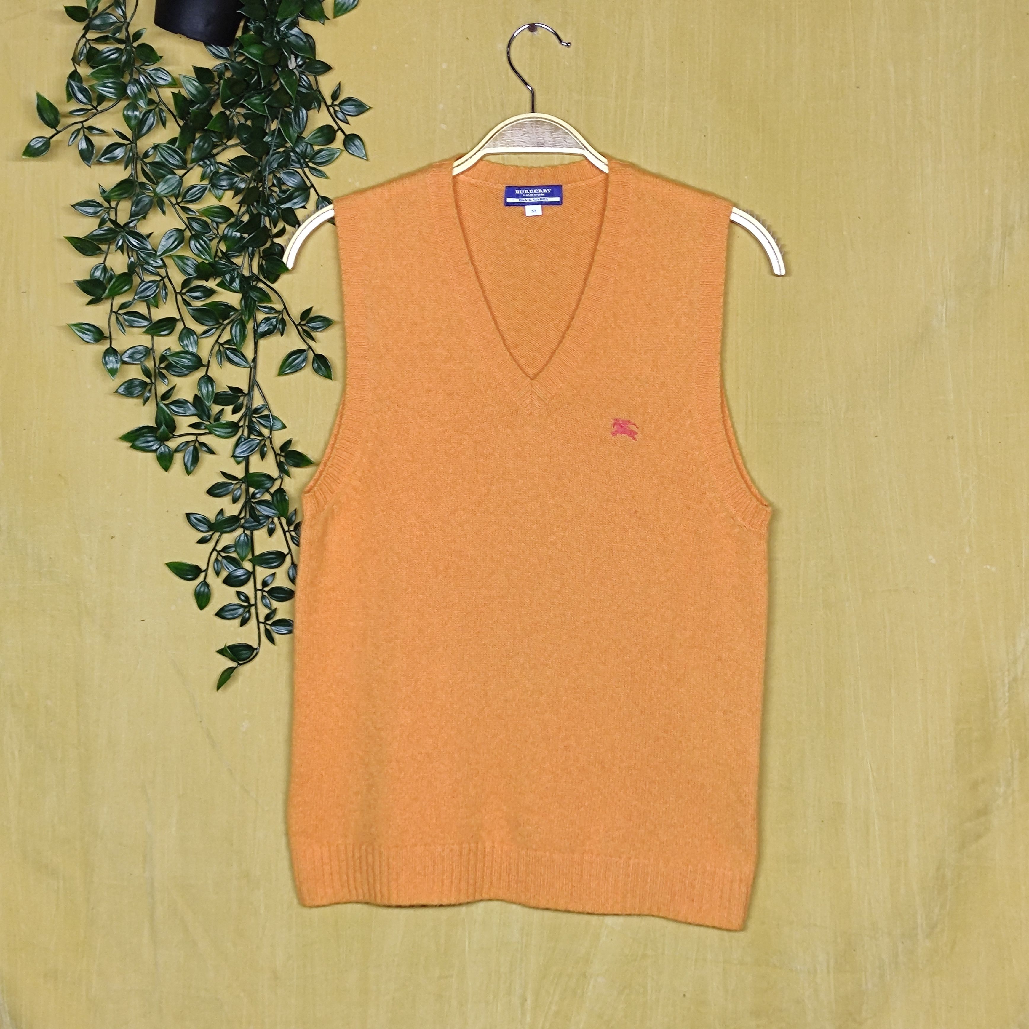 Burberry Orange Knit Wool Vest