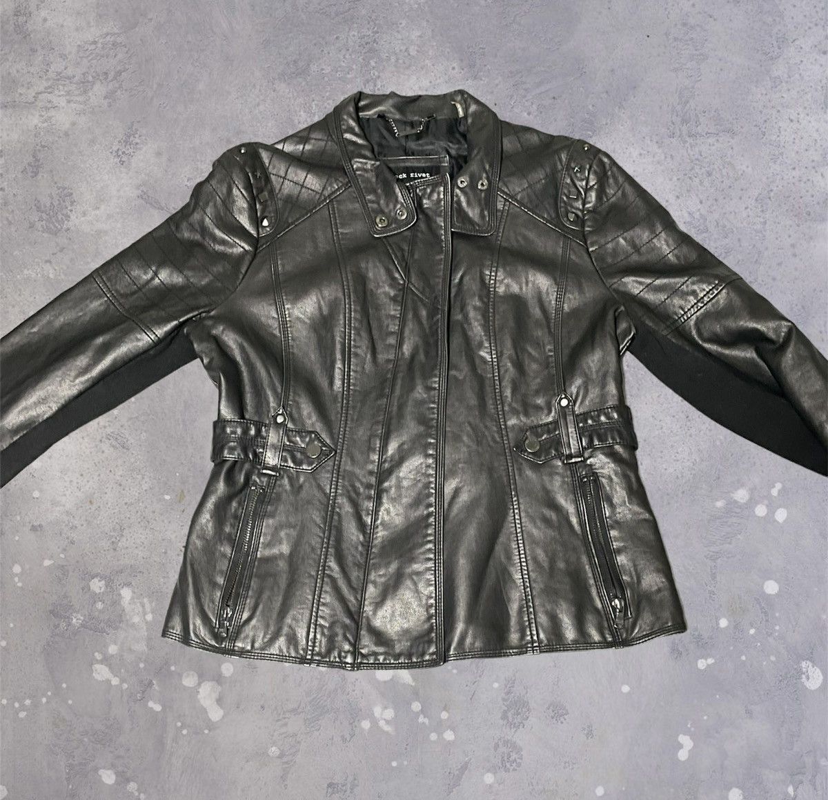 Black Rivet Women’s Black Rivet Leather Jacket (M) Grailed