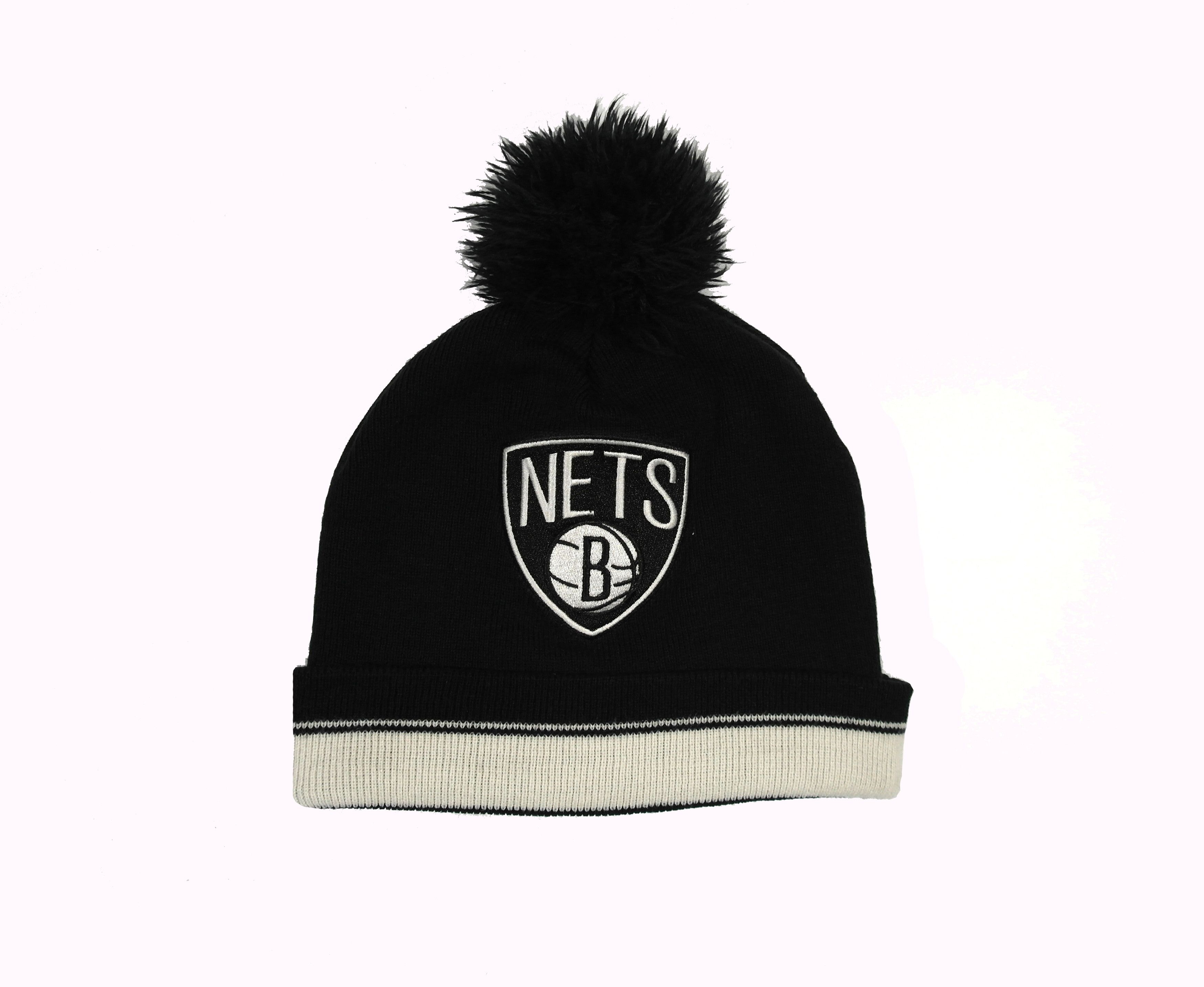 Mitchell & Ness NFL Nets Beanie Pom Hat Black Size ONE SIZE - 1 Thumbnail